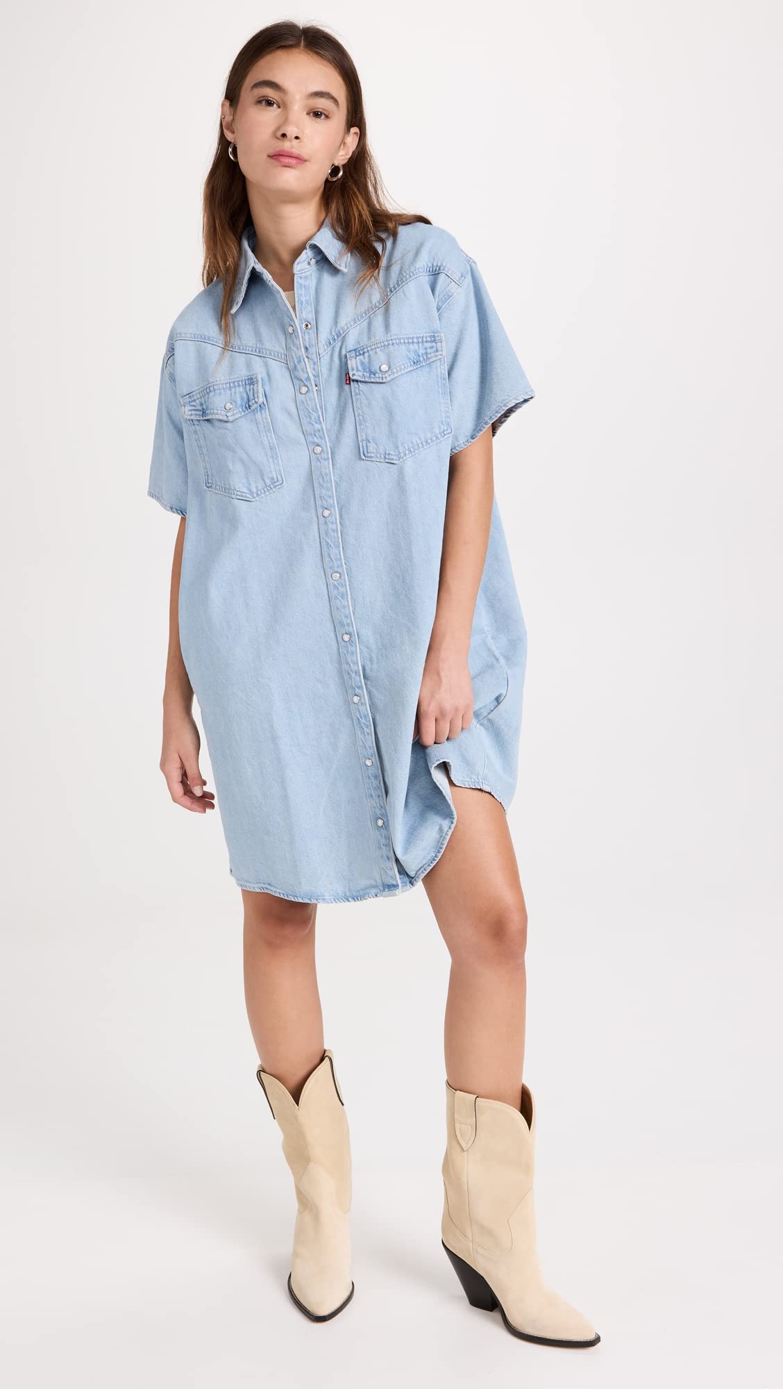 Levi's Women's Premium Elowen Western Dress - Stylish Floral Print Cowgirl Dress for Parties, Weddings & Date Nights