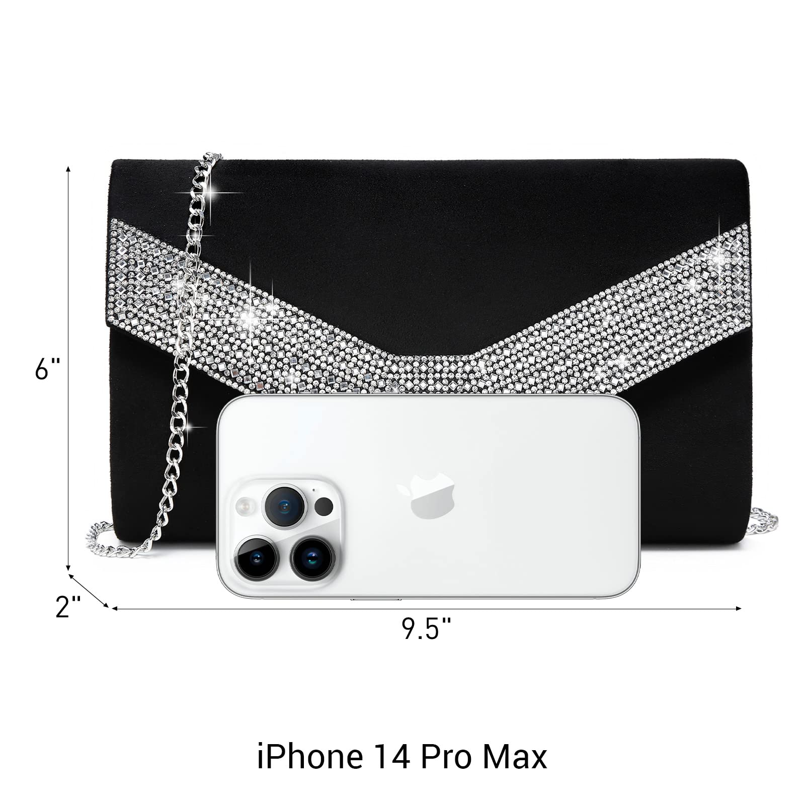 Elegant Women's Evening Clutch Bag for Formal Parties, Weddings, Prom & Cocktail Events - Dasein Luxury Handbag for Special Occasions & Night Out