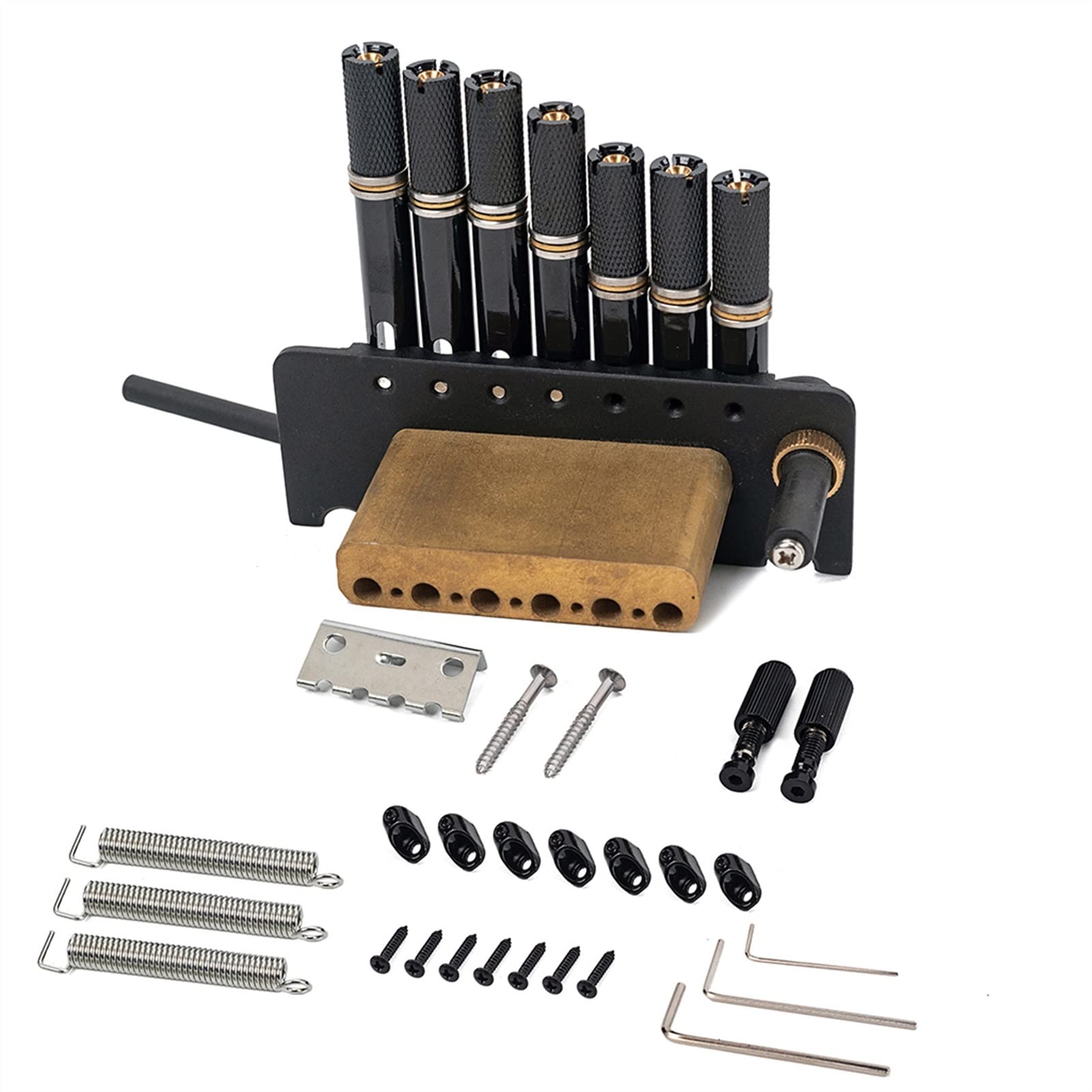 6 or 7 String Headless Guitar Fanned Fret Tremolo Bridge - Black Electric Guitar Tailpiece Replacement | Perfect for Extended Range & Progressive Metal Music Scenes