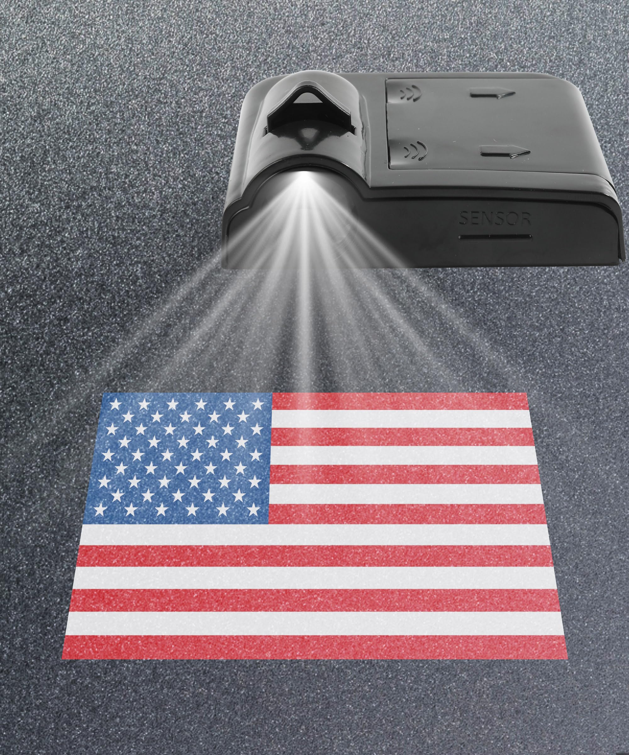 2Pcs Car Door Lights with Logo Projector - HD Wireless LED Welcome Lights for Cars - Red American Flag Design - Perfect for Nighttime Safety & Customizing Your Vehicle