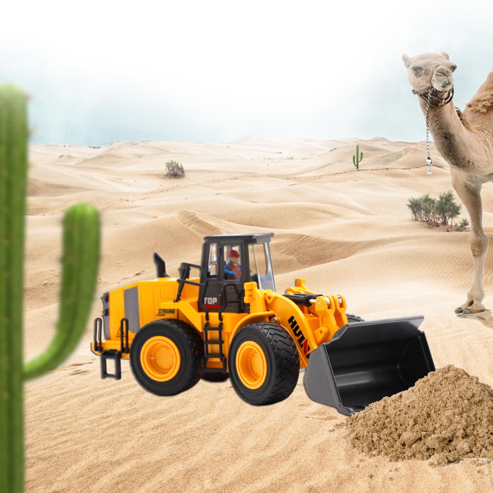 1/35 Scale Large Wheeled Loader Heavy Duty Construction Vehicle - Metal Bulldozer Toy for Kids, Realistic Engineering Vehicle for Outdoor Sandbox Play & Birthday Gift for Toddler Boys | Perfect for Construction Pretend Play, Sandbox Activities & STEM Learning