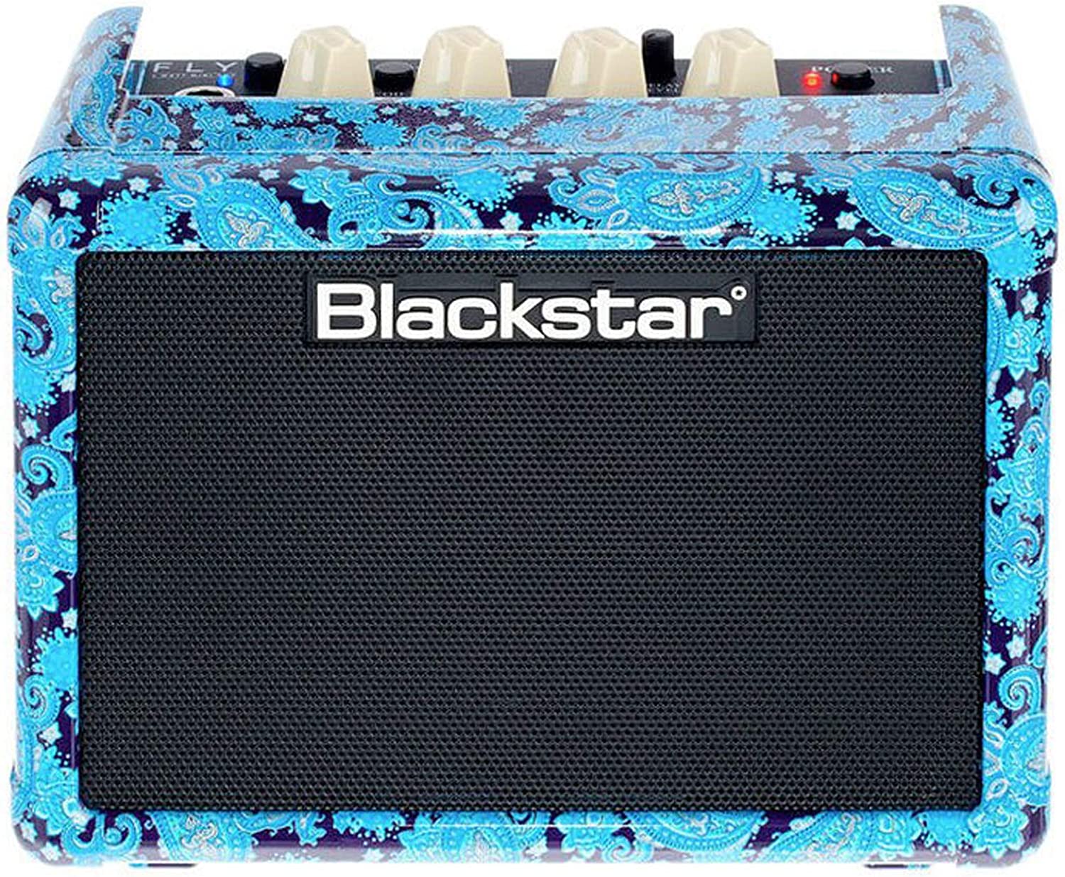 Blackstar Fly 3 Blue - 3 Watt 1x3 Guitar Combo Amplifier with Bluetooth & Purple Paisley Design - Perfect for Home Practice, Travel, and Small Gigs