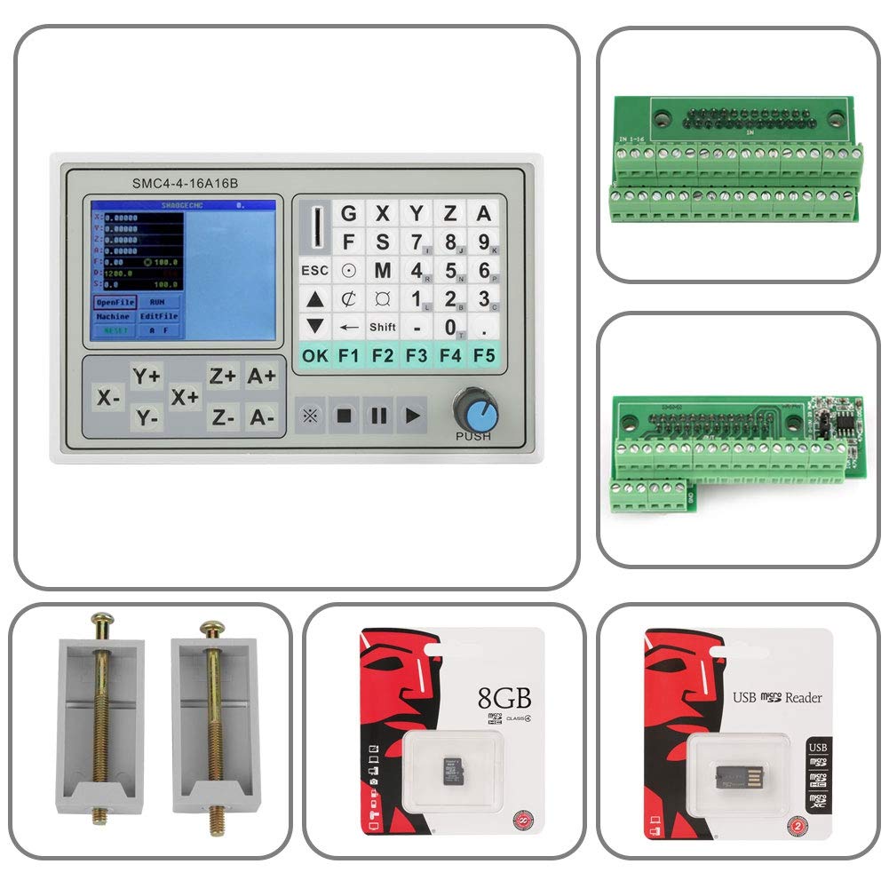 4 Axis CNC Controller - SMC4-4-16A16B Standalone Motion Control System for Engraving, Milling & Router Machines | High-Performance Carving Machine Controller for Woodworking, Metal Cutting & DIY Projects