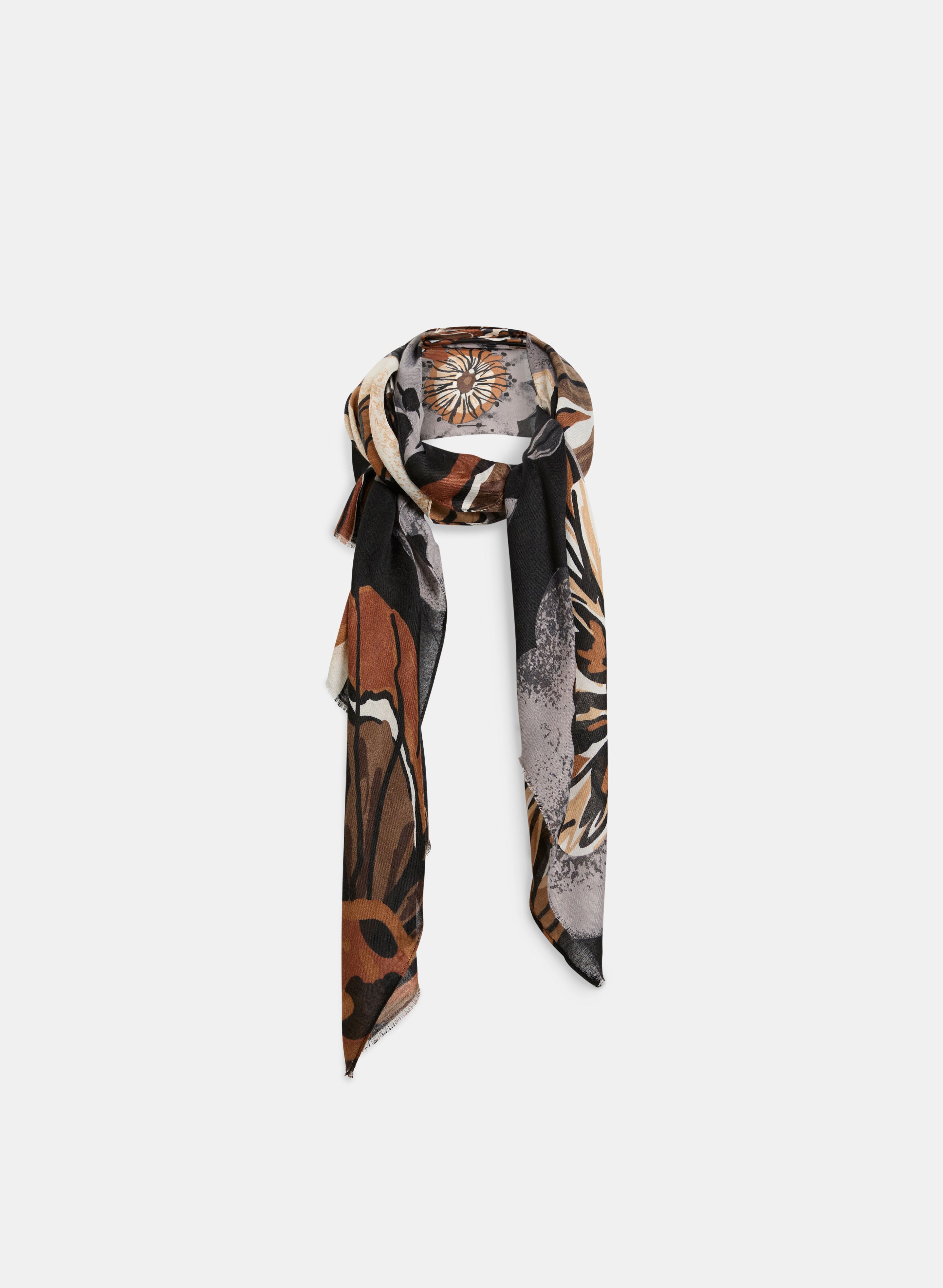 Floral Print Rectangular Scarf for Women - Lightweight Fashion Accessory for Spring, Summer, Fall - Perfect for Office, Travel & Special Occasions