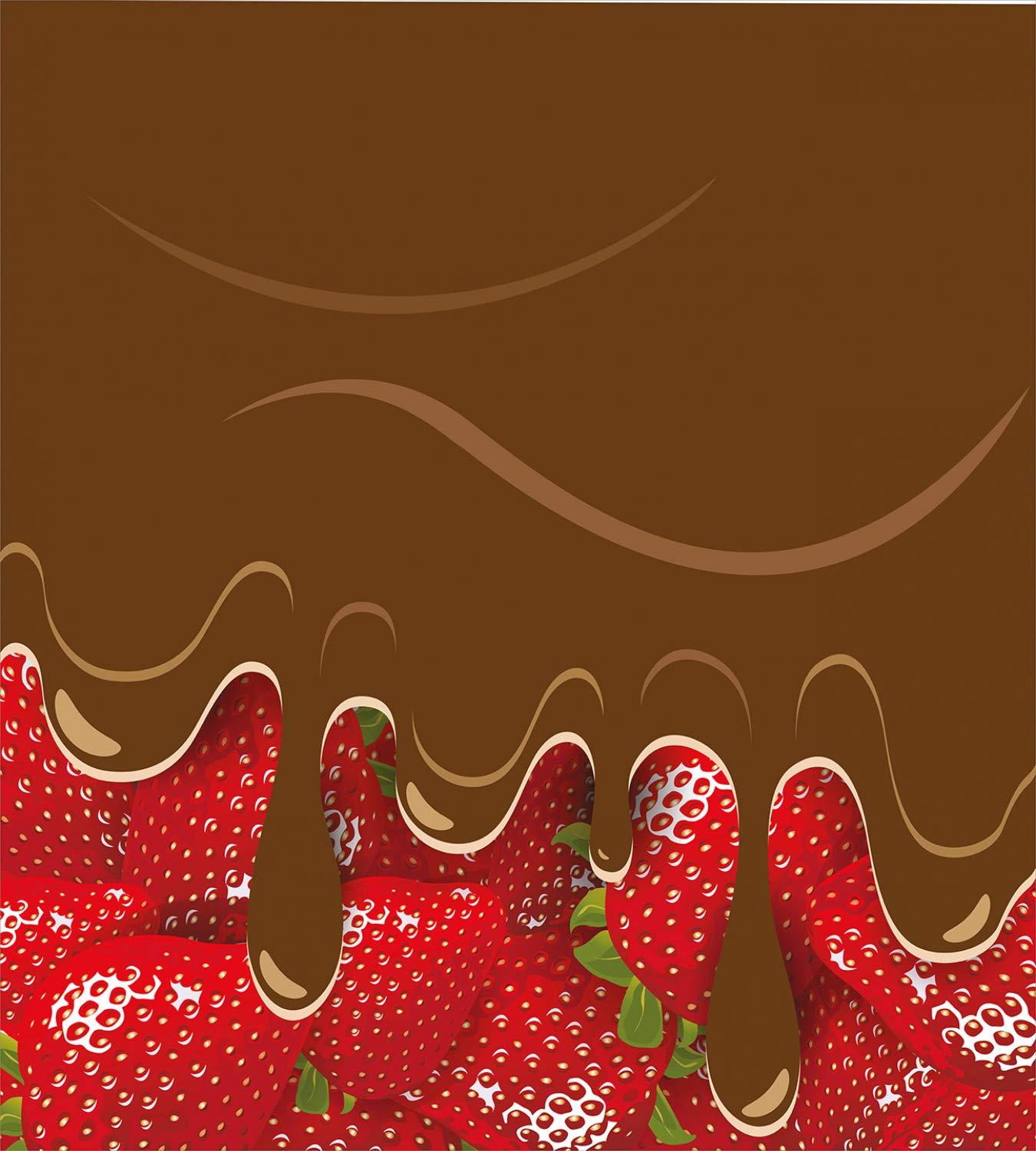 Ambesonne Strawberry Duvet Cover Set - Chocolate Dipped Strawberries Food Art Design, 2-Piece Twin Size Bedding Set with 2 Pillowcases (Brown/Red) - Perfect for Kids Rooms, Guest Bedrooms & Cozy Farmhouse Decor