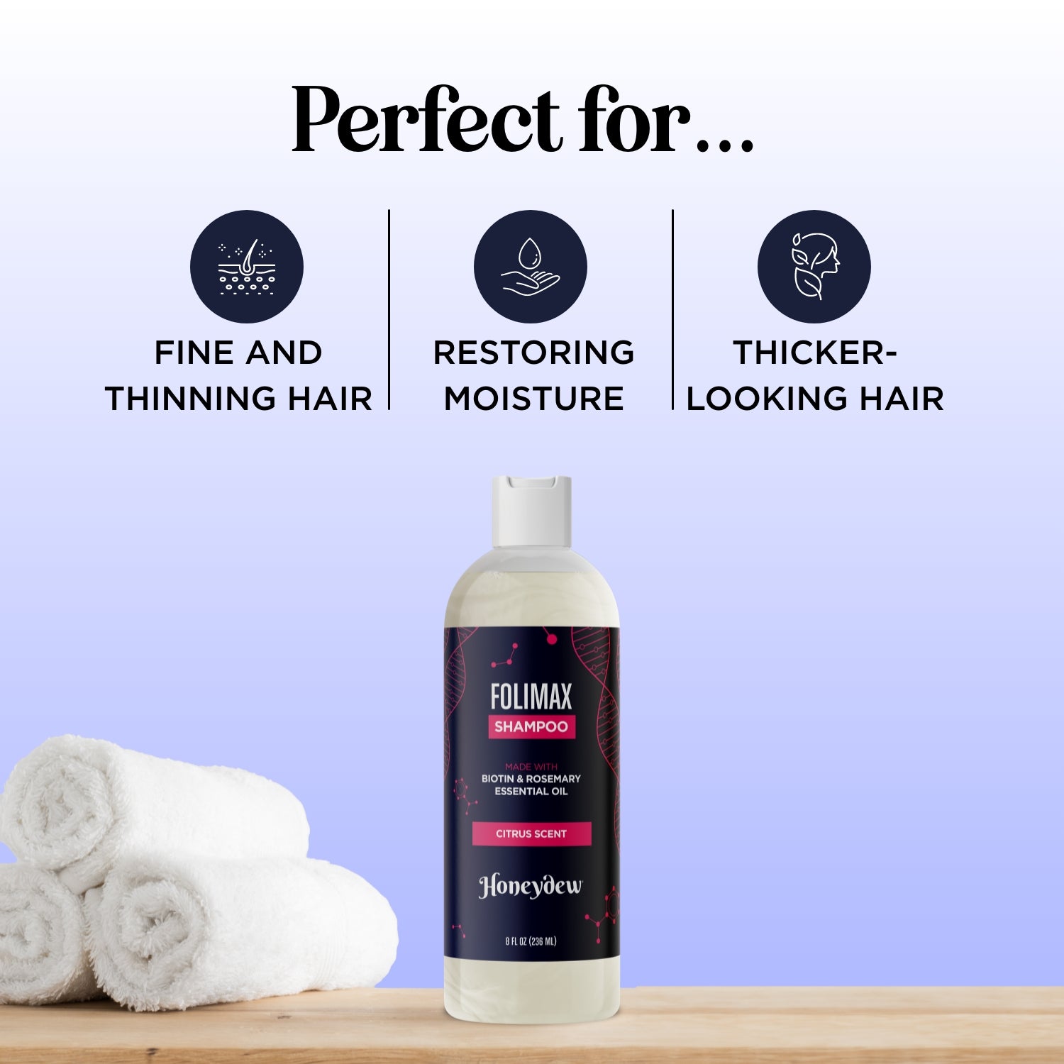 Folimax Citrus Rosemary Shampoo for Hair Growth & Scalp Care - Refreshing Natural Shampoo for Dry, Damaged Hair - Perfect for Daily Use & Salon Results at Home