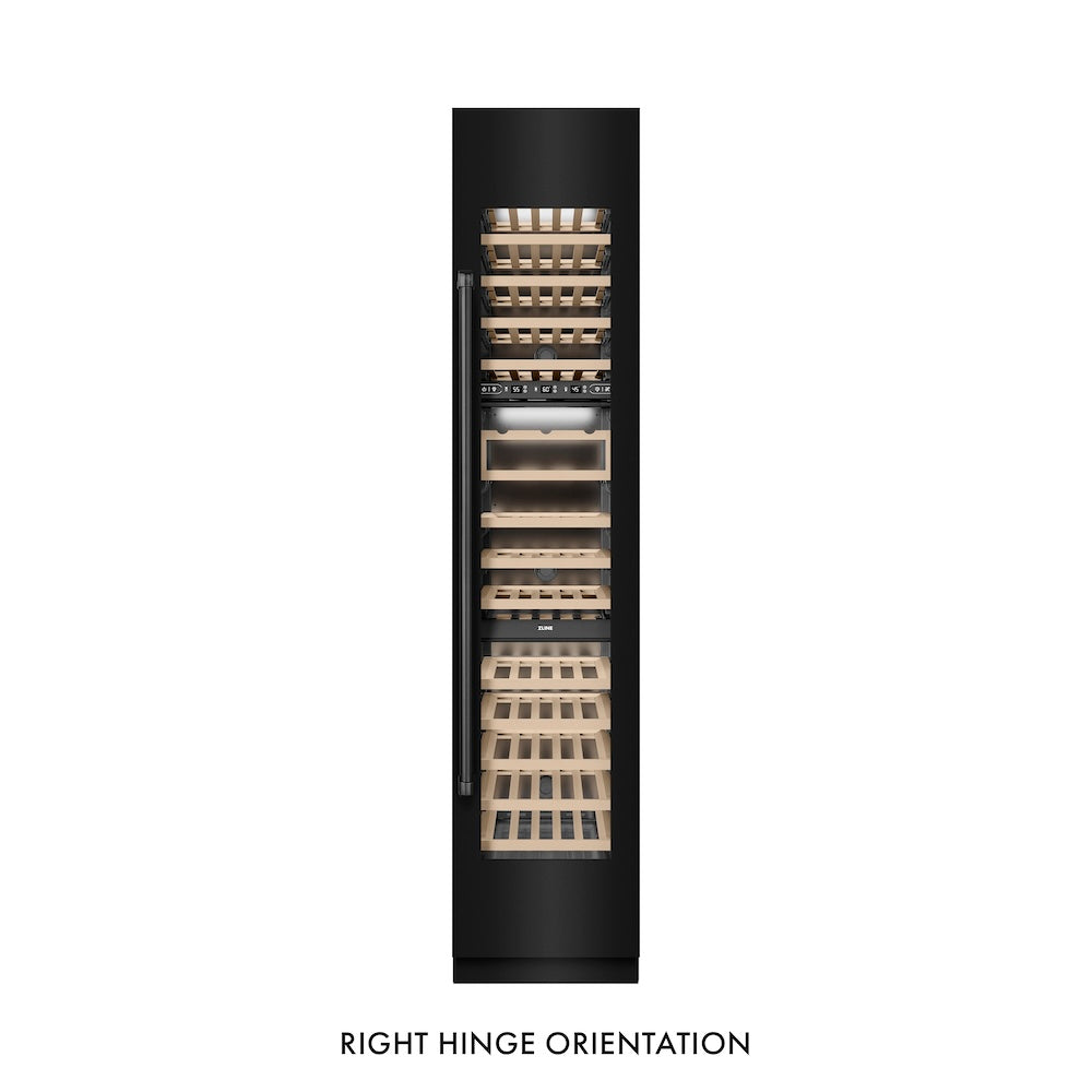 ZLINE 18 Inch 9.0 cu ft Triple Zone 68 Bottle Right Hinge Column Wine Cooler - Black Stainless Steel (RCWVR BS 18) | Perfect for Home Bars, Wine Cellars & Entertaining Spaces