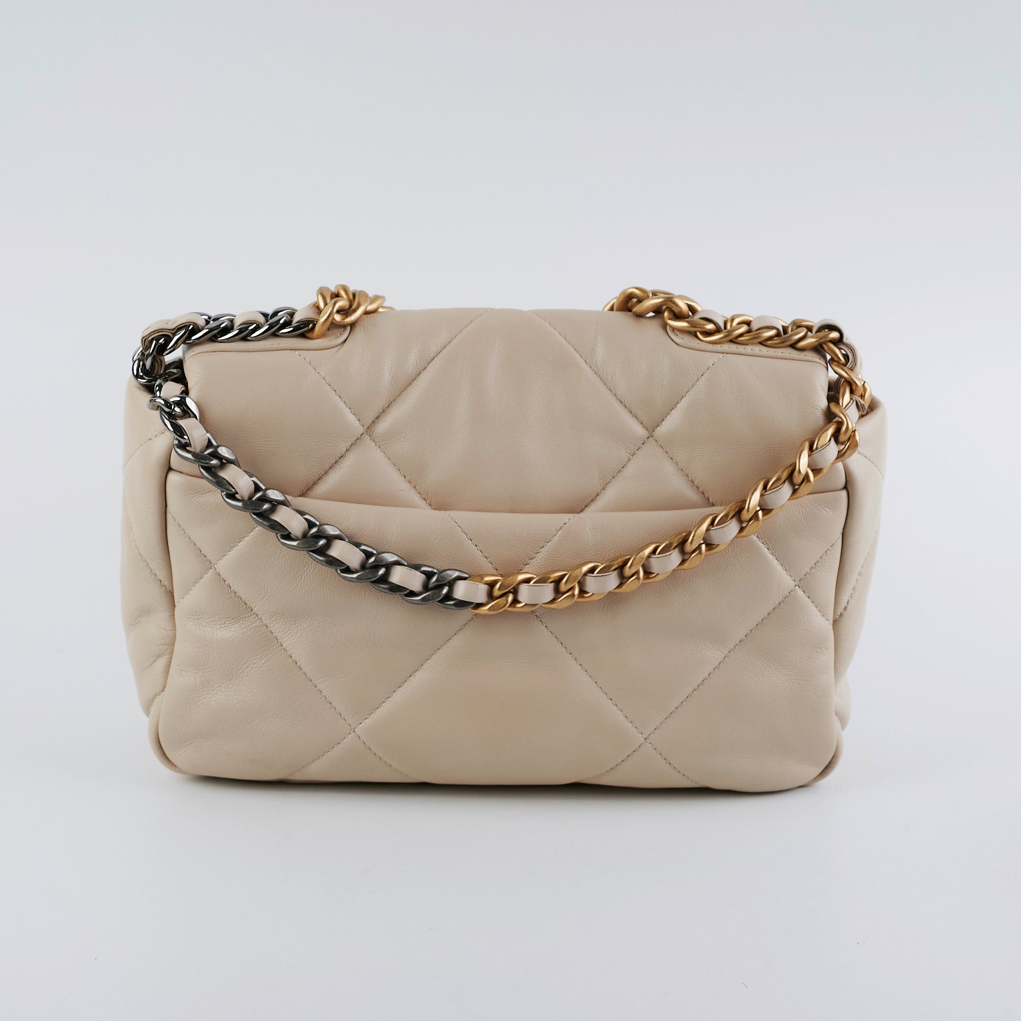 Chanel 19 Small Beige Leather Crossbody Bag - Luxury Designer Handbag for Women | Perfect for Date Night, Shopping & Travel