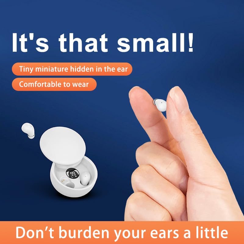Mini Invisible Bluetooth Earbuds - Wireless Earbuds with Premium Sound, Auto Pairing & Ergonomic Design for Gym, Running & Work | Noise Cancelling Headphones