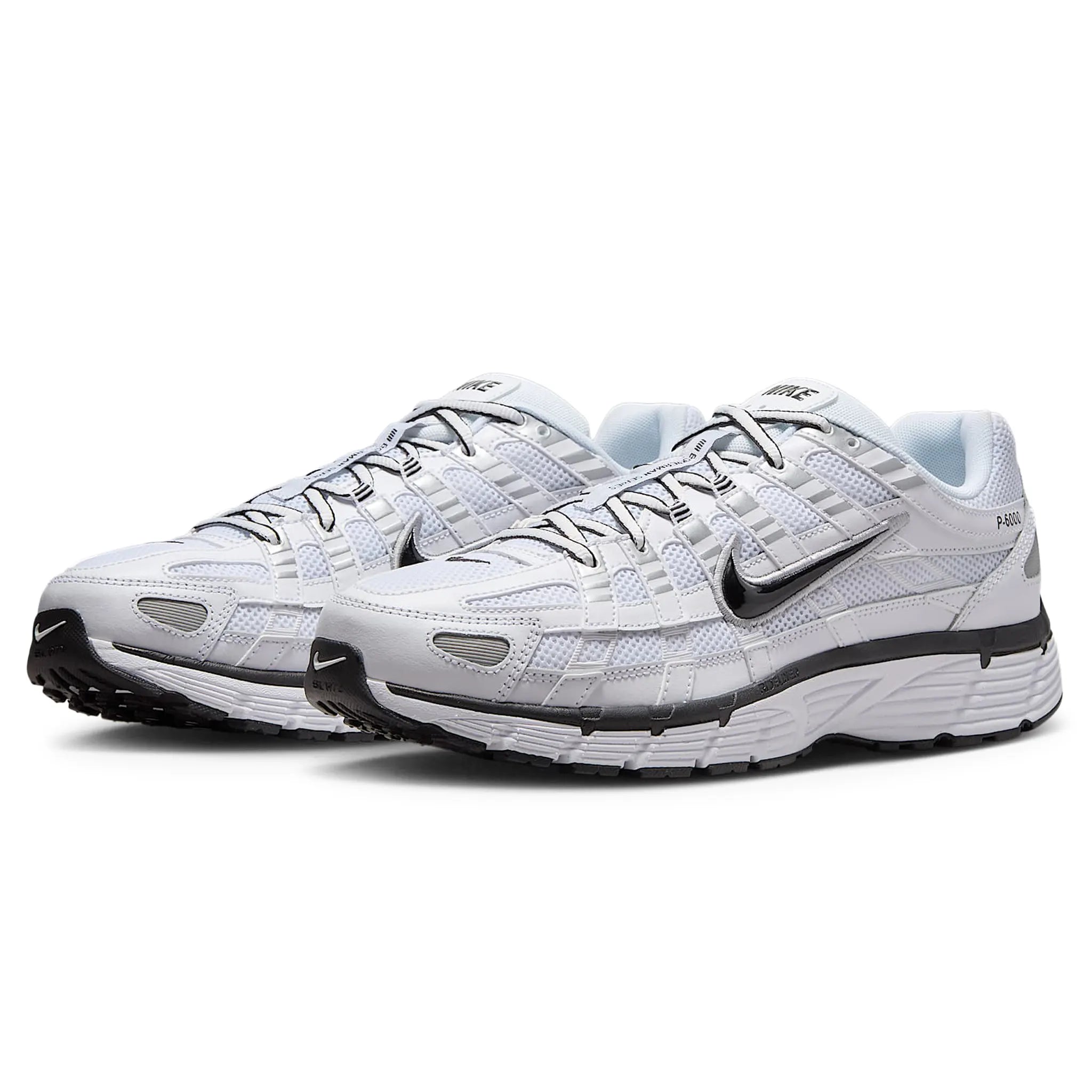 Nike P 6000 Running Shoes - White Metallic Silver Black | Men's Athletic Sneakers for Jogging, Gym & Casual Wear