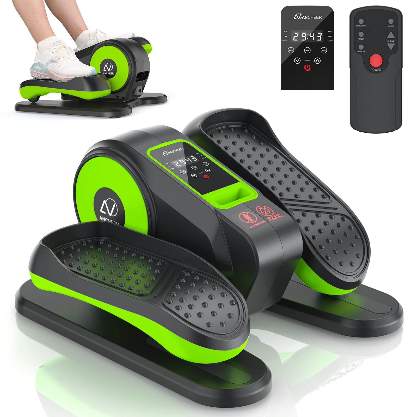 **ANCHEER Under Desk Electric Elliptical Machine - Motorized Leg Exerciser for Seniors & Office Workers, 12 Adjustable Speeds, Fully Assembled - Perfect for Home, Office & Rehab Use**