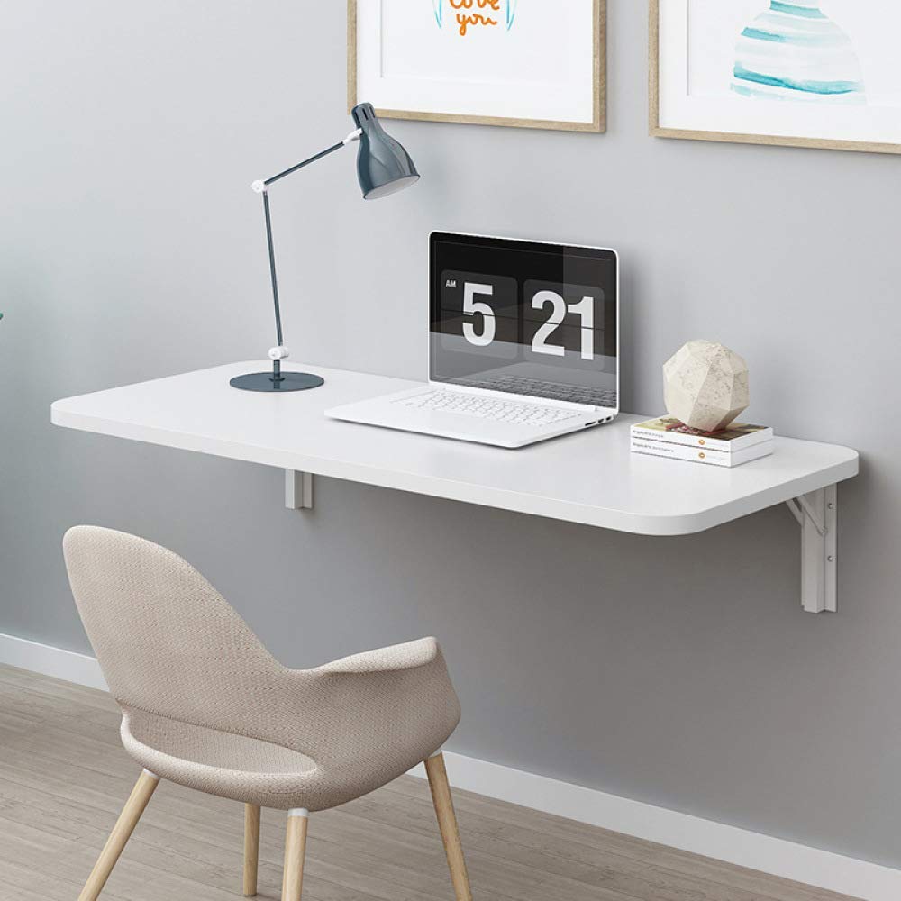 JHSHENGSHI Wall-Mounted Drop-Leaf Table - Sturdy Semi-Circular Kitchen & Kids Table (100x40cm) - Space-Saving Dining & Study Solution for Small Apartments