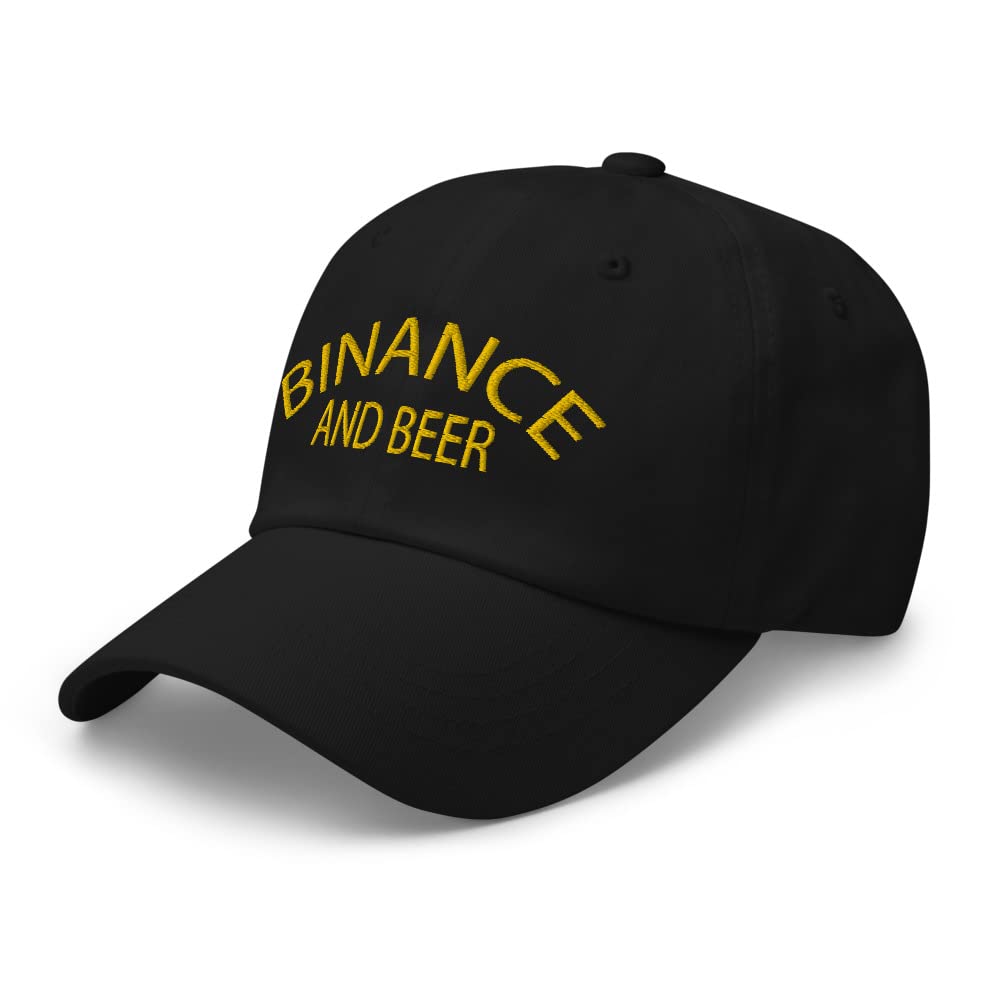 Binance Crypto Embroidered Dad Hat - Official Binance Cryptocurrency Baseball Cap - Funny Binance & Beer Gift for Crypto Enthusiasts - Perfect for Trading, Mining & Blockchain Events