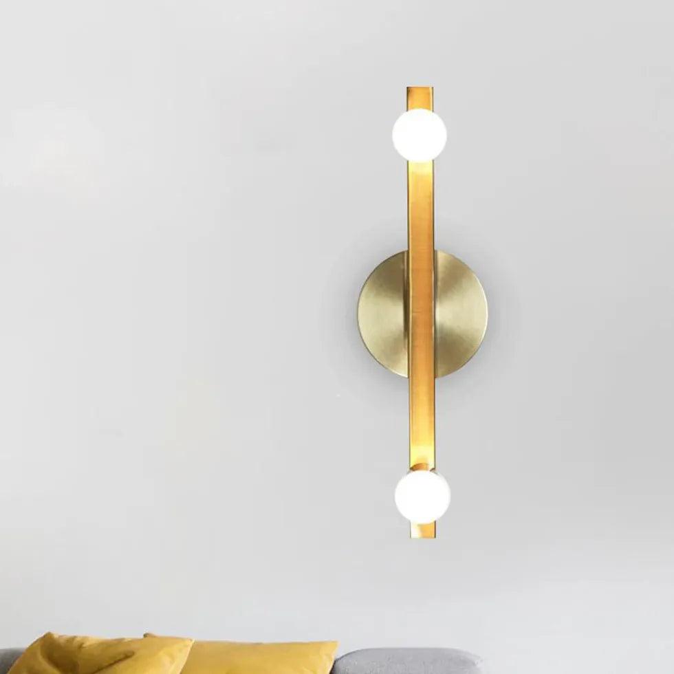 Dimmable Gold Wall Sconces with Double Globe Design - Perfect for Bedroom, Living Room, and Hallway Lighting