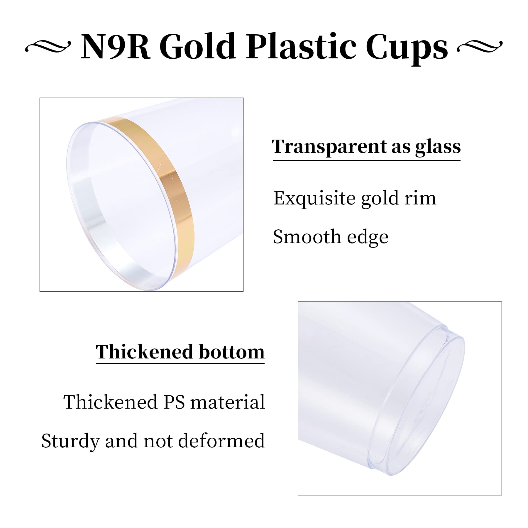 300-Piece Gold Plastic Cutlery Set with 72 Gold Plastic Cups & 60 White Plastic Plates - Elegant Disposable Tableware for Parties, Weddings, and Events