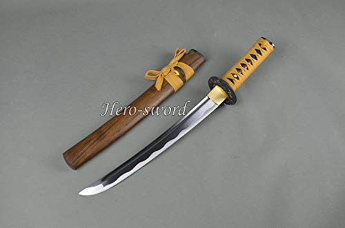 Handmade T1060 High Carbon Steel Japanese Tanto Sword with Dragon Tsuba - Full Tang, Razor Sharp Blade - Perfect for Martial Arts Training, Cosplay, and Collectors Display