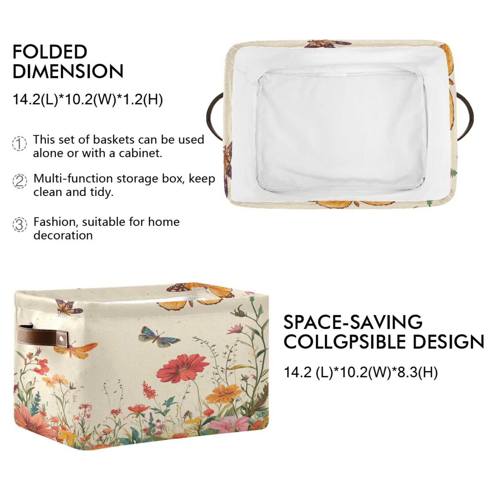 Large Fabric Storage Bins with Handles - Collapsible Organizer for Clothes, Toys & Home