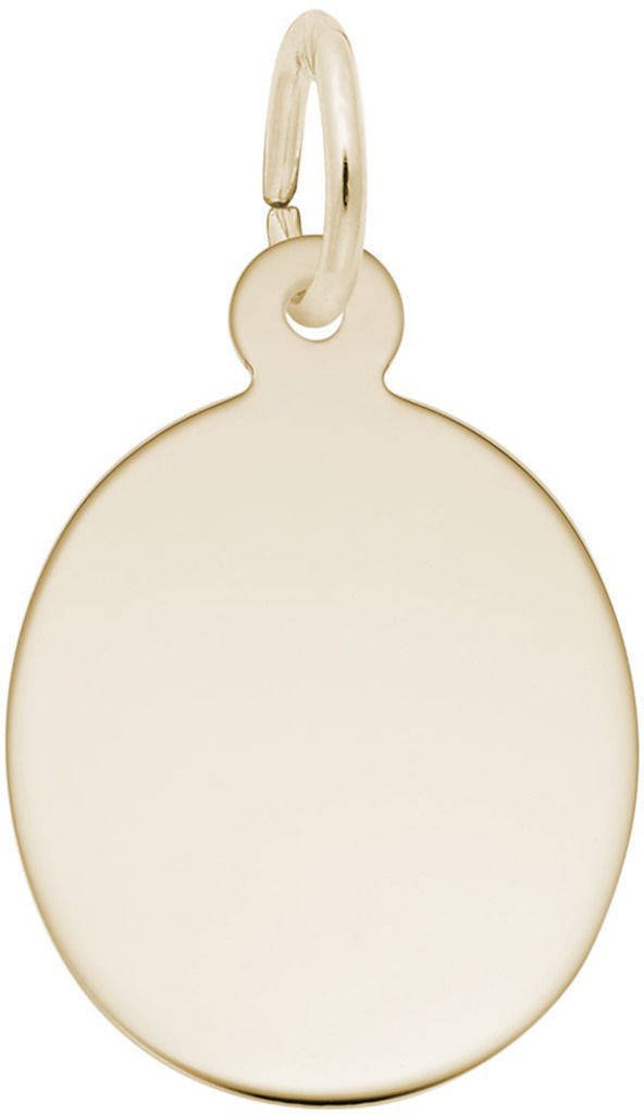 Rembrandt Charms 14K Yellow Gold Oval Disc Pendant Charm for Necklace Bracelet - Perfect for Layering, Gift Giving & Everyday Elegance