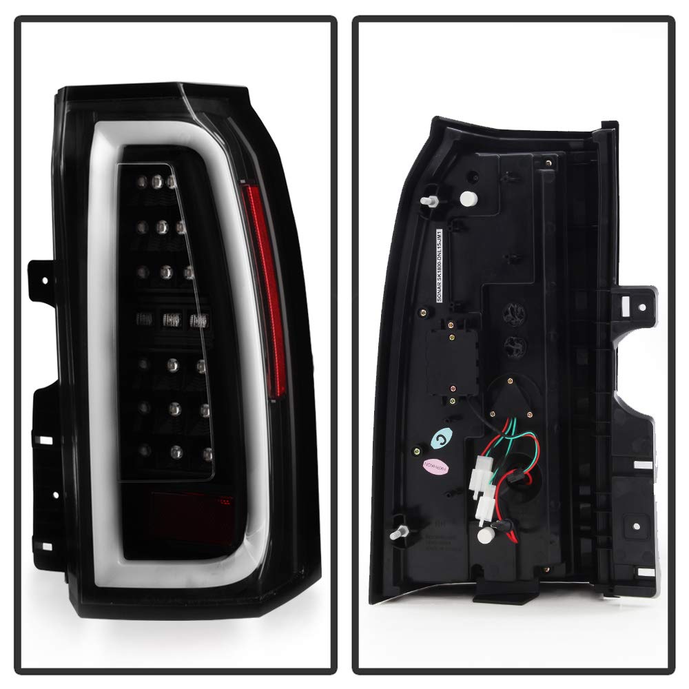 ACANII Full LED Tail Lights Brake Lamps for 2015-2020 GMC Yukon & Yukon XL - Black Pair Set (Driver & Passenger Side) - Upgrade Your Truck's Style & Night Visibility for Safer Driving