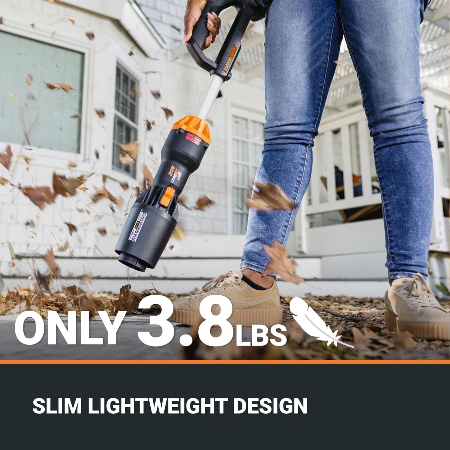 WORX WG543 20V Cordless Leaf Blower with Brushless Motor - Includes Battery & Charger (3.8 Lbs) - Powerful & Lightweight for Lawn Care, Yard Cleanup, and Outdoor Maintenance