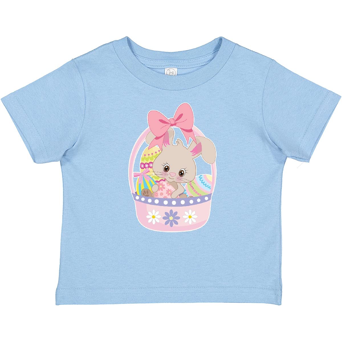 Inktastic Easter Bunny in Easter Basket with Eggs Baby T-Shirt - Cute Easter Outfit for Toddlers & Infants - Perfect for Easter Egg Hunts, Family Photos & Spring Celebrations