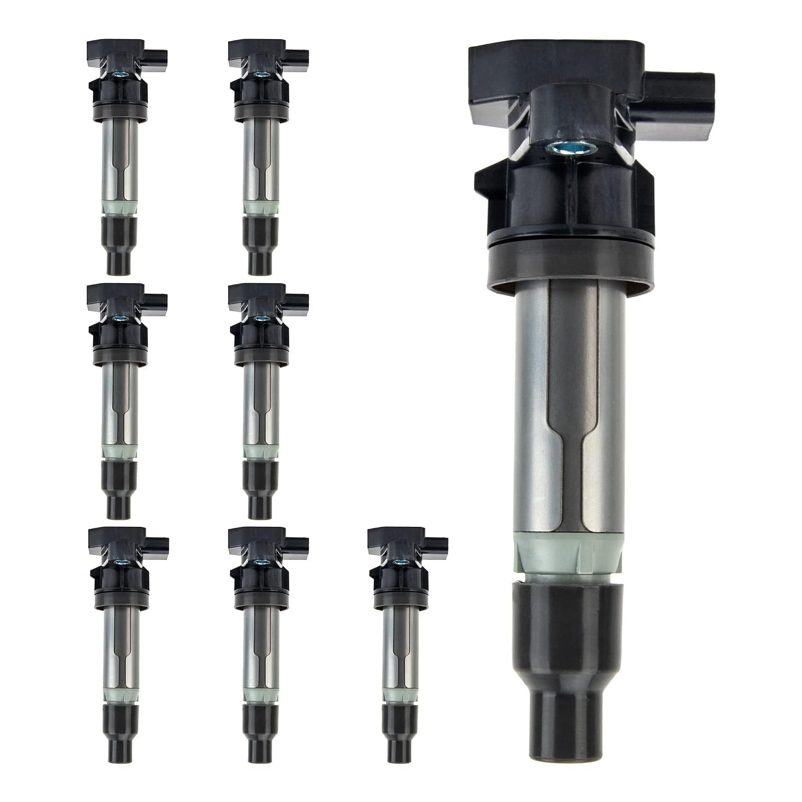 PHILTOP Ignition Coil Pack - Compatible with 2007-2011 Buick Lucerne, Cadillac DTS SRX STS XLR 4.4L 4.6L V8 Engines - Replacement for UF543 - Set of 8 Coils - Improve Engine Performance & Fuel Efficiency for Smooth Driving