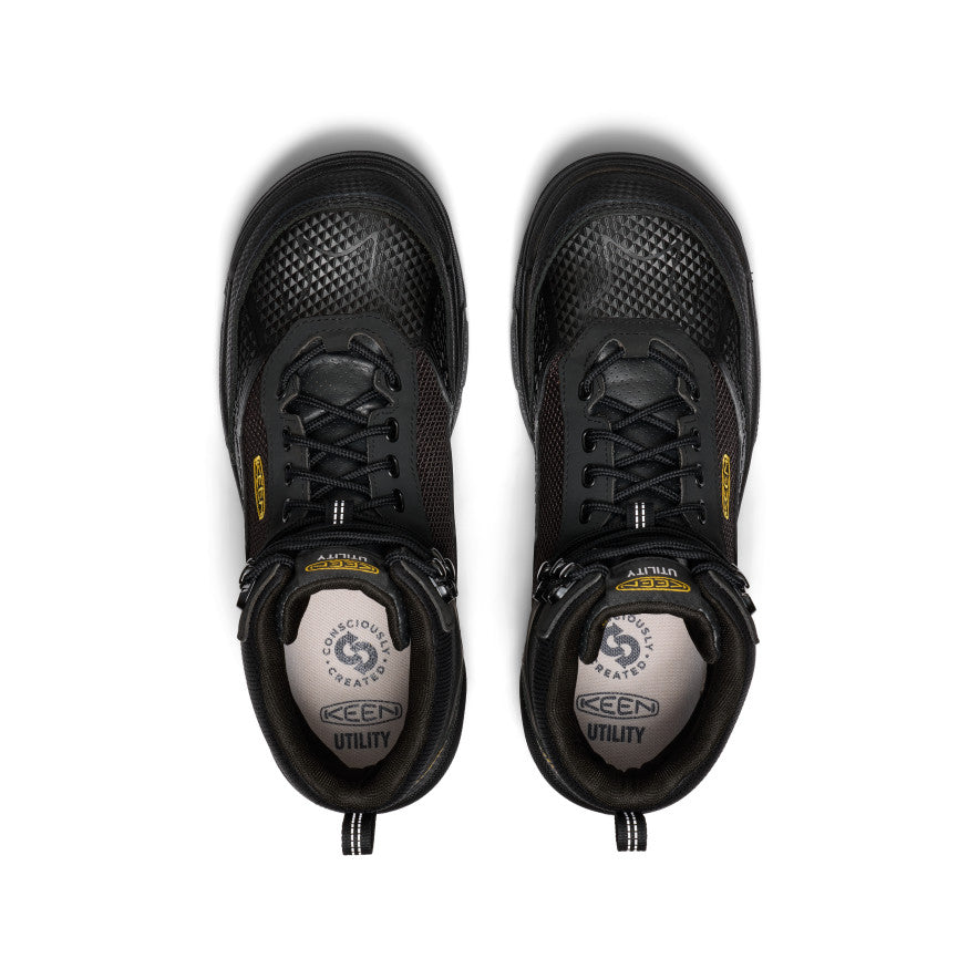 Men's Stronglite Waterproof Work Boots with Carbon Toe - Black/Black | Slip Resistant Safety Shoes for Construction, Hiking & Outdoor Work