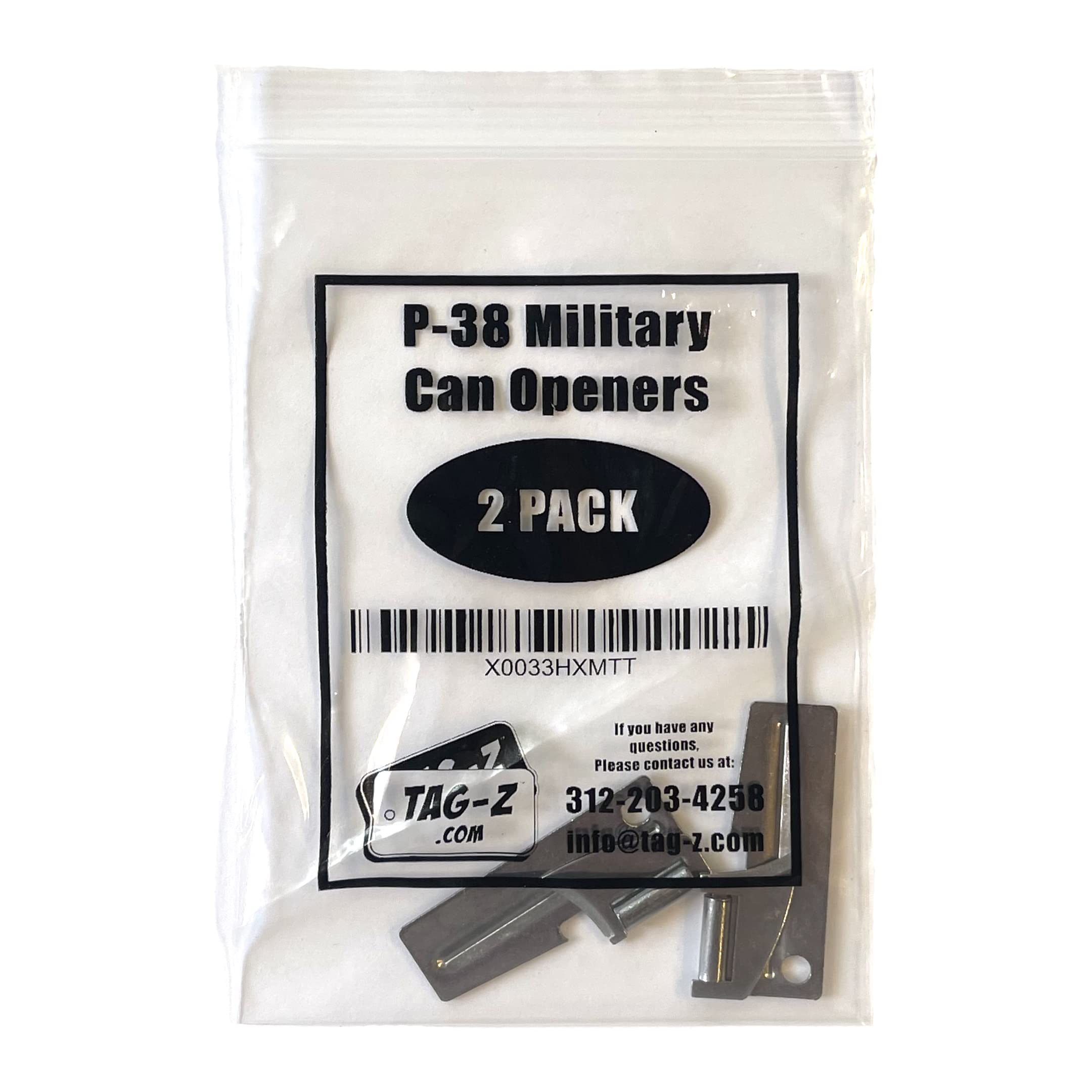 P-38 Can Opener - US Shelby Military Stainless Steel for Camping & Survival