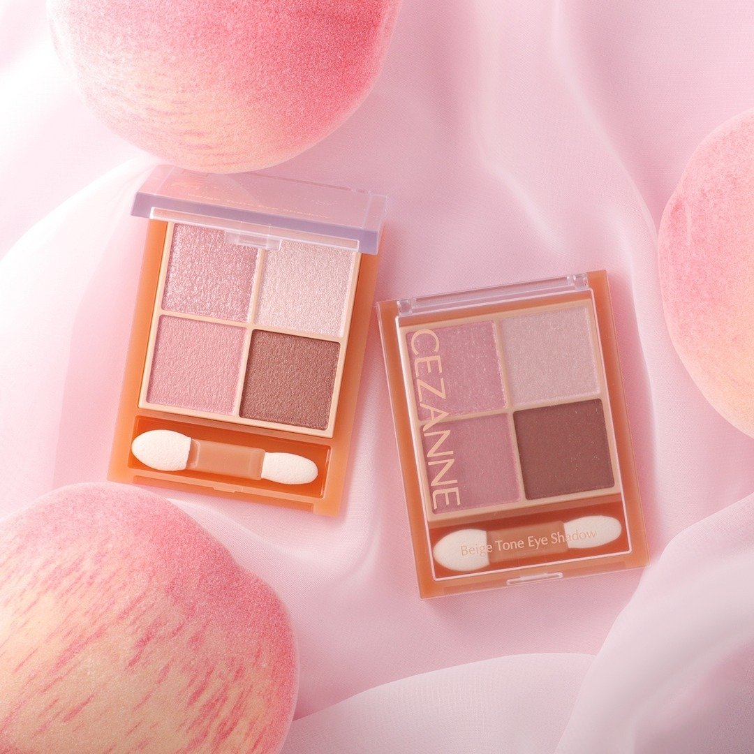 Cezanne Beige Tone Eyeshadow Palette - 4 Color Matte & Shimmer Eyeshadow Set 4.3g for Natural Daytime & Glam Night Out Makeup Looks