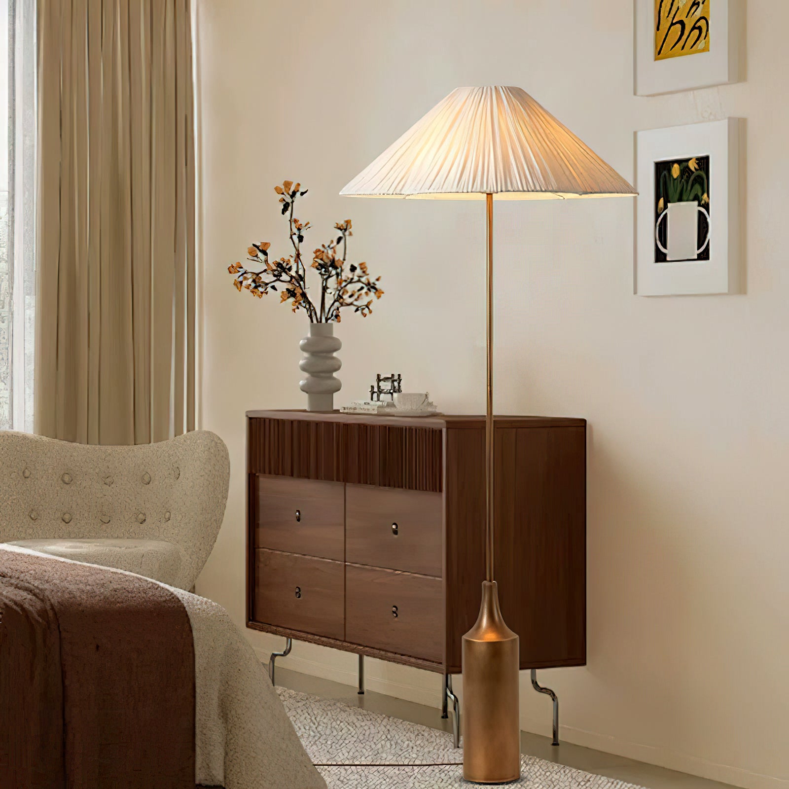 Elodie Floor Lamp - Modern LED Standing Light with Adjustable Brightness for Living Room, Bedroom & Office - Perfect for Reading, Relaxing & Decorating