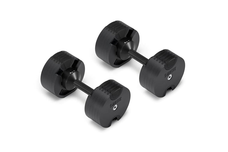NÜOBELL 50lb Adjustable Dumbbells Set - Premium Matte Black Home Gym Weights for Strength Training & Fitness Workouts