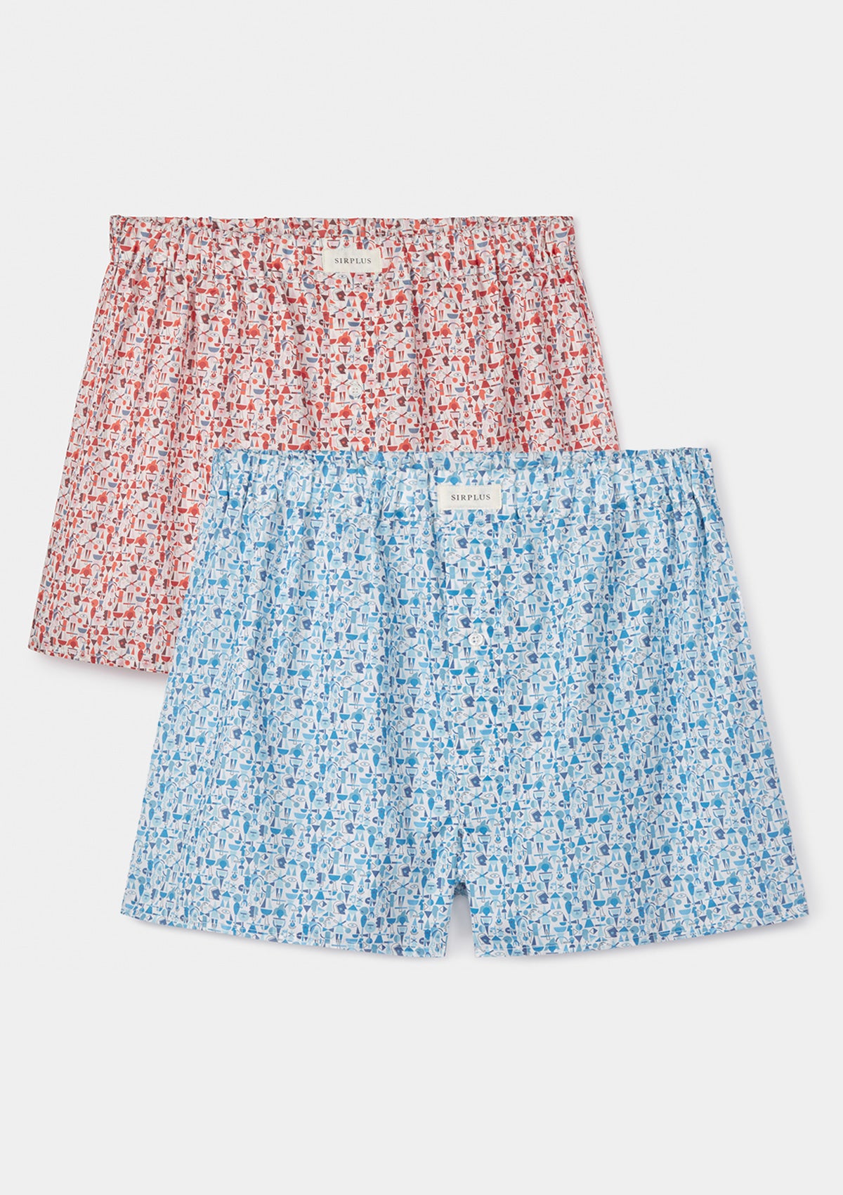 Bauhaus Blue Boxer Shorts for Men - Premium Liberty Fabric, Comfortable & Breathable - Perfect for Lounge, Sleep & Casual Wear
