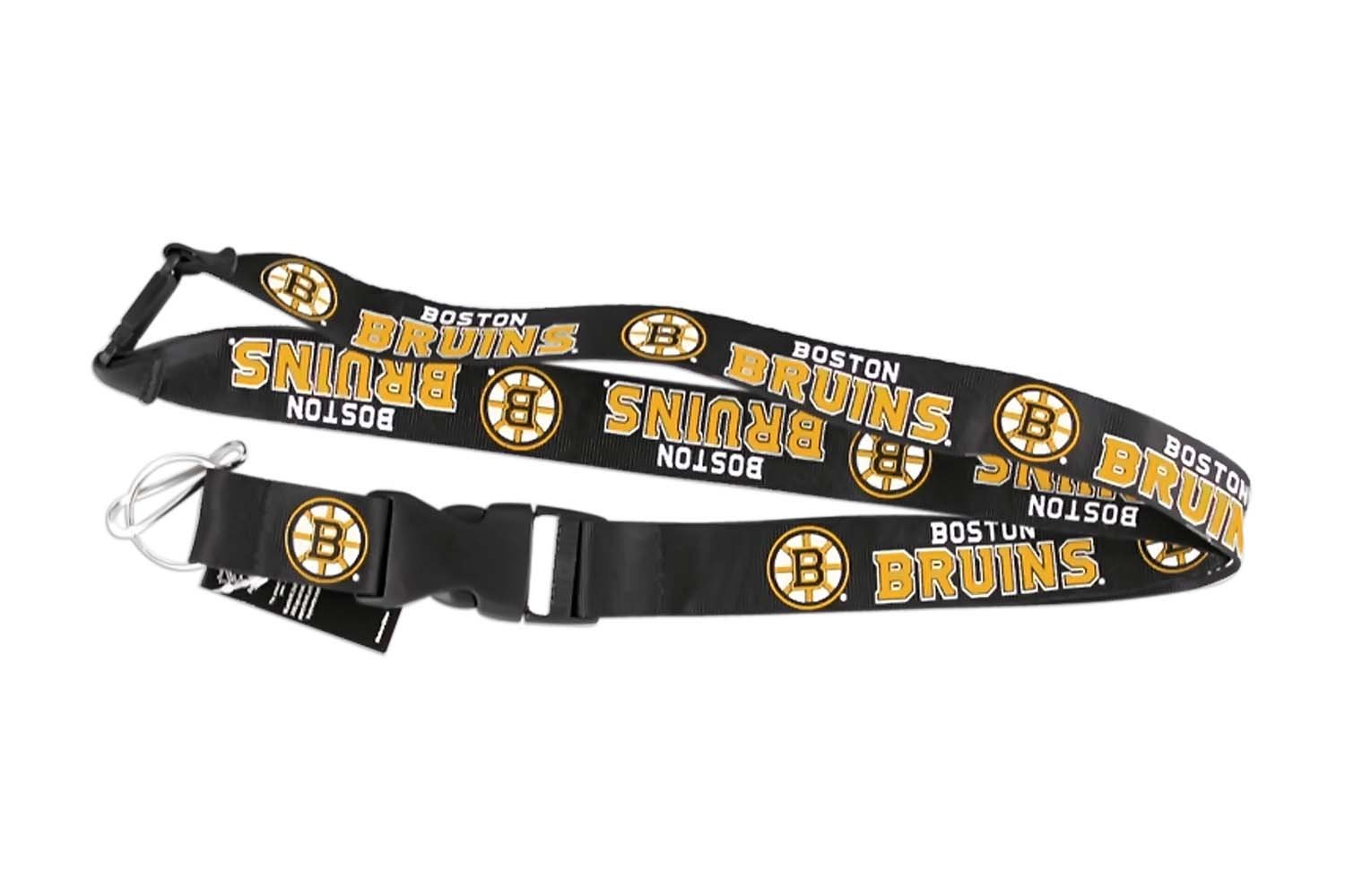 Boston Bruins Lanyard Keychain - Black NHL Team ID Holder & Ticket Clip for Fans - Perfect for Games, Work, and School