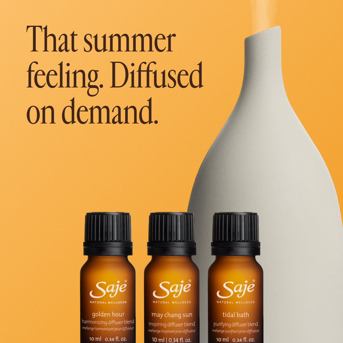 Aroma Om Stone & Summer's In - Premium Essential Oil Diffuser for Home, Yoga & Meditation | Relaxing Aromatherapy for Stress Relief & Better Sleep