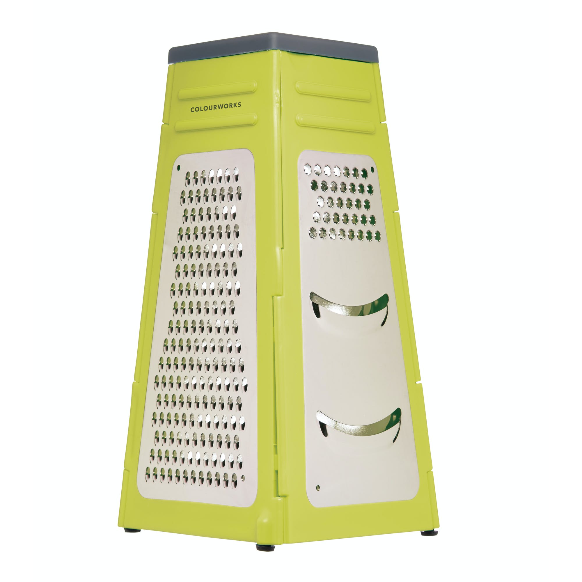 Colourworks 4-in-1 Stainless Steel Triangle Box Grater - Perfect for Cheese, Vegetables, Zesting & More - Ideal for Kitchen, Camping & Food Prep