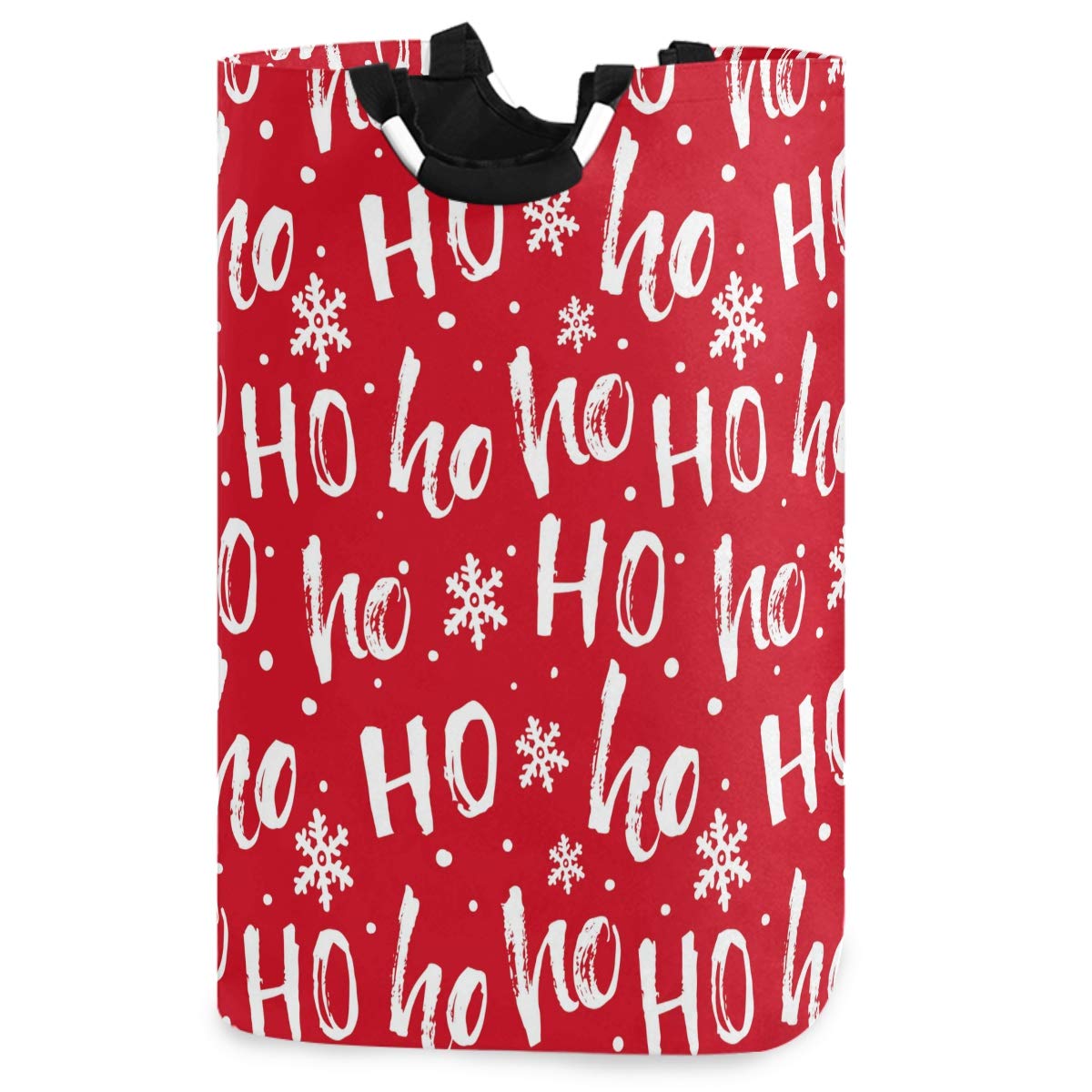Visesunny Collapsible Laundry Basket with Handle - Large Santa Claus Hohoho Design for Toys & Clothes Storage | Foldable Hamper Organizer for Bathroom, Bedroom, Dorm, Travel & Home Use | Perfect for Holiday Decor & Gift Storage