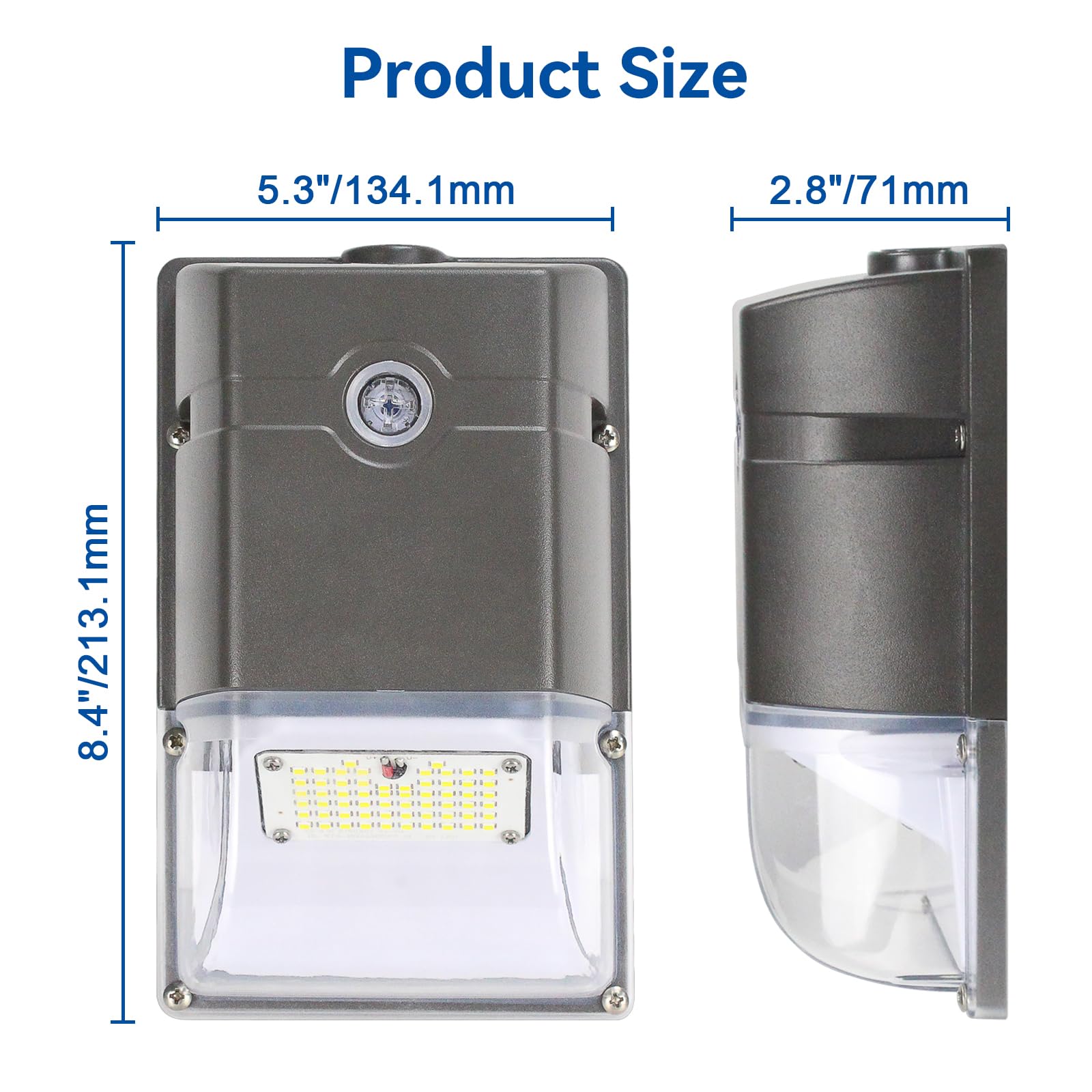 35W Dusk to Dawn Outdoor LED Wall Pack Lights with Photocell Sensor - 4750LM 5000K Bright White Flood Lights for House, Garage, Warehouse - ETL Certified (8 Pack) - Perfect for Security Lighting and Energy-Efficient Illumination