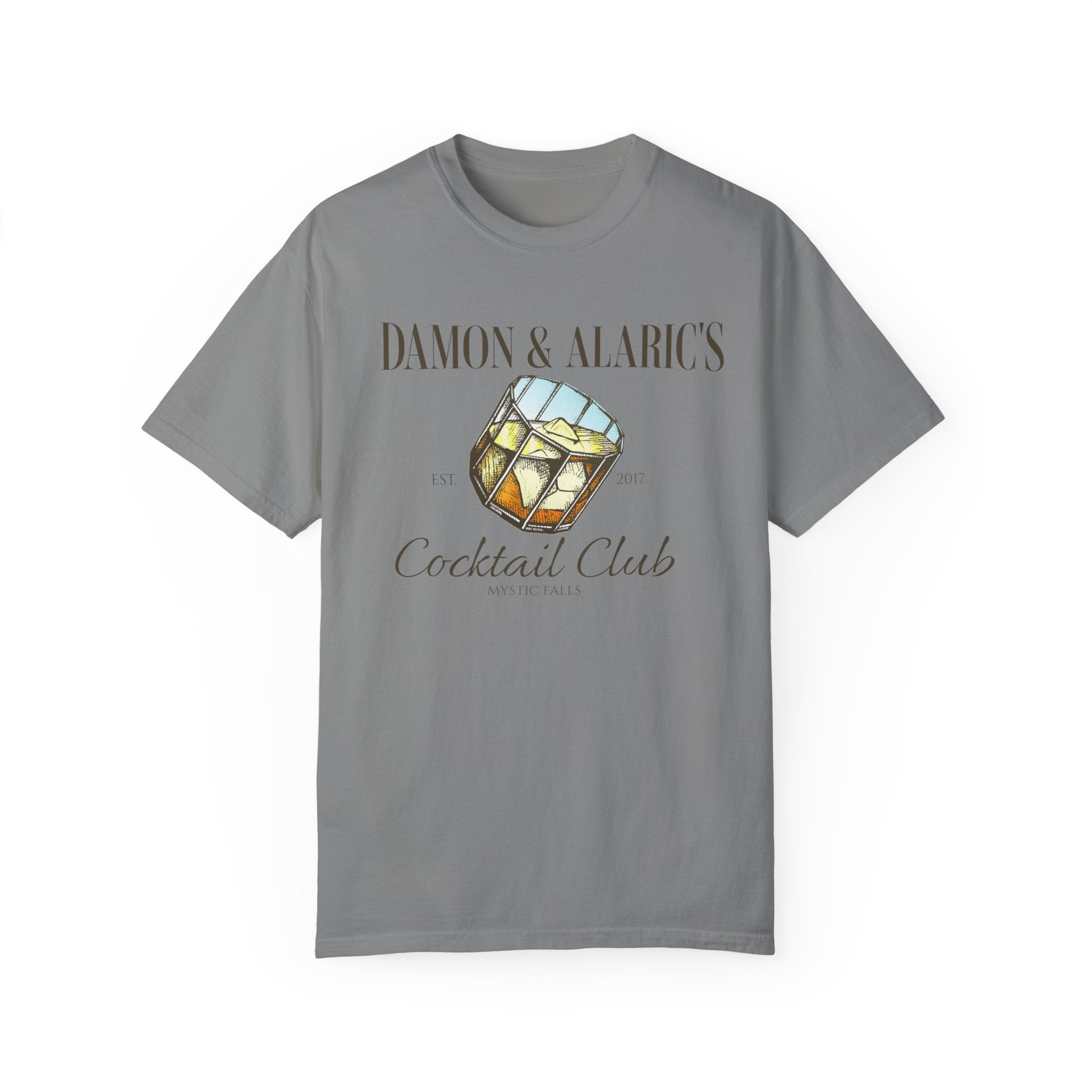 Damon & Alaric's Cocktail Club Shirt - Vintage Inspired TV Show Merchandise for Men & Women - Perfect for Cosplay, Halloween, and Fan Gatherings