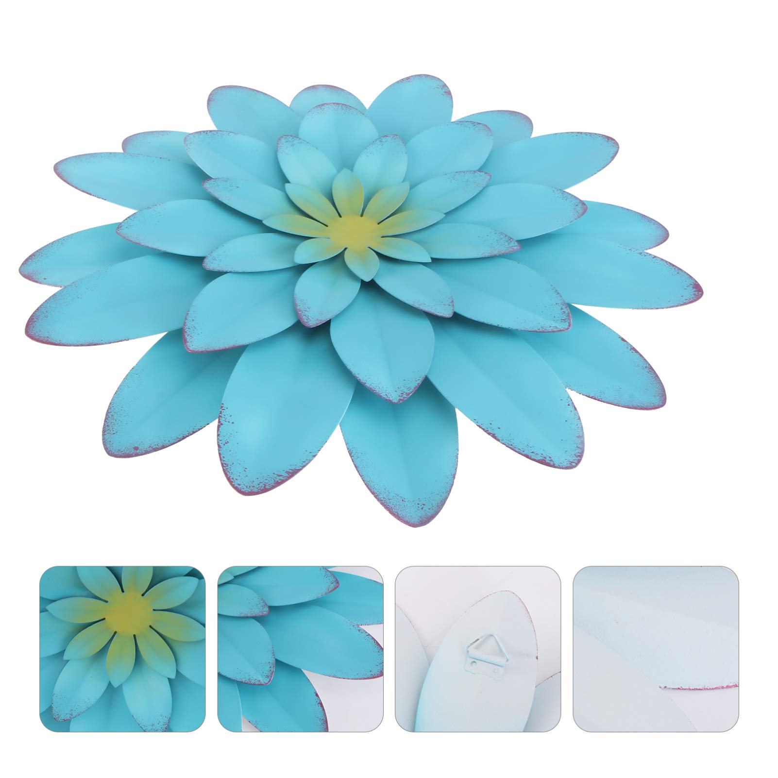 Yardwe Wrought Iron Flower Wall Hanging - Indoor Decor for Living Room