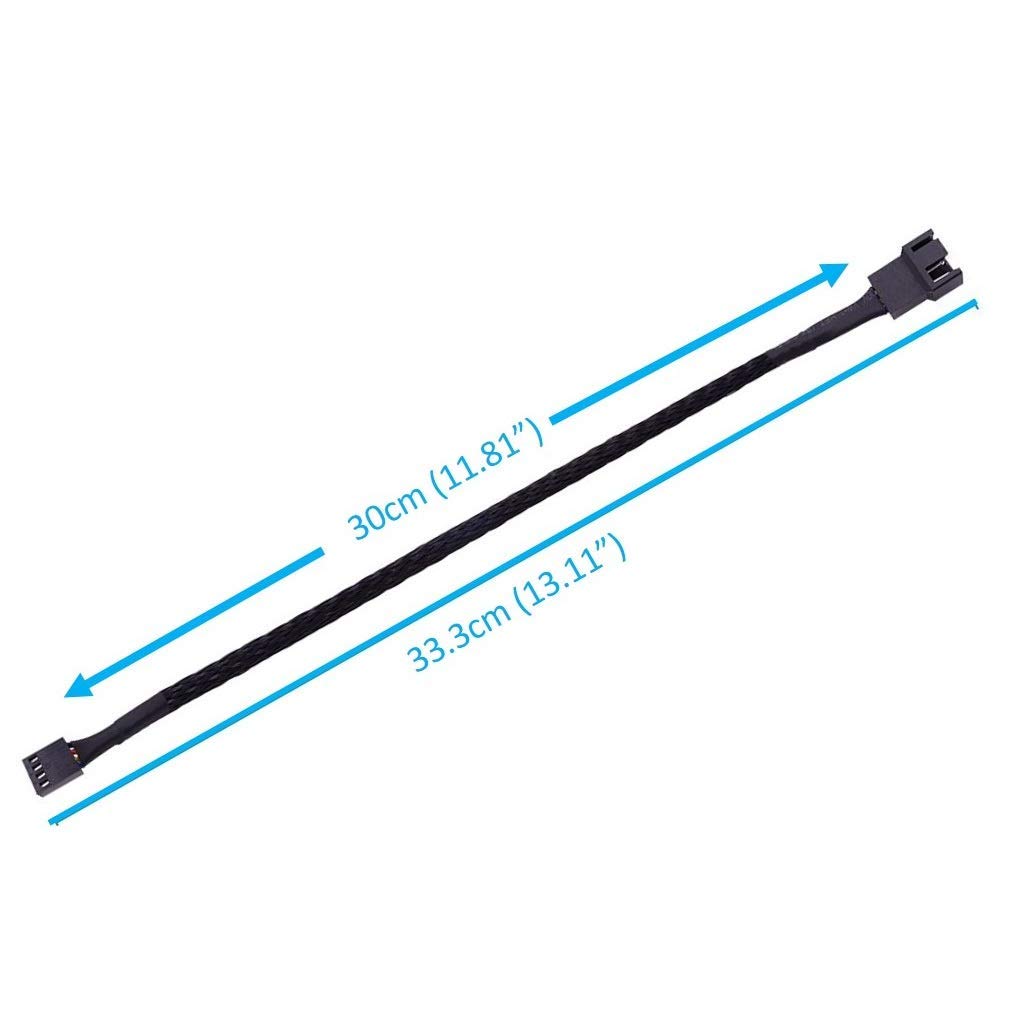 Easycargo 4-Pin & 3-Pin PWM Fan Splitter Cable with Extension - PC Case Fan Power Adapter for Multiple Cooling Fans - Perfect for Gaming PC, Workstation & Computer Case Cooling Systems