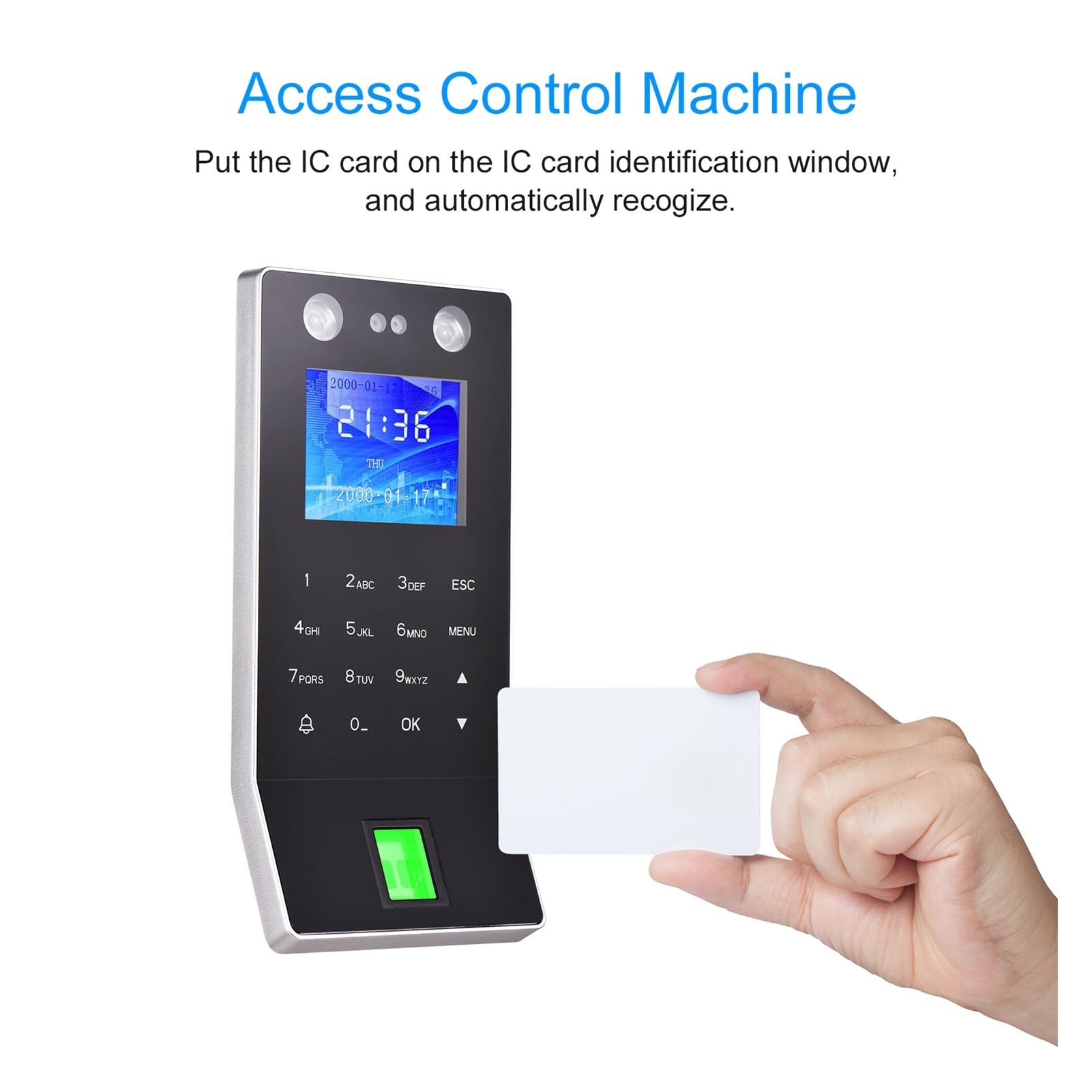 Biometric Time Clock - Face Recognition & Fingerprint Attendance System with Password Access for Employee Check-In | Ideal for Offices, Schools, and Secure Facilities