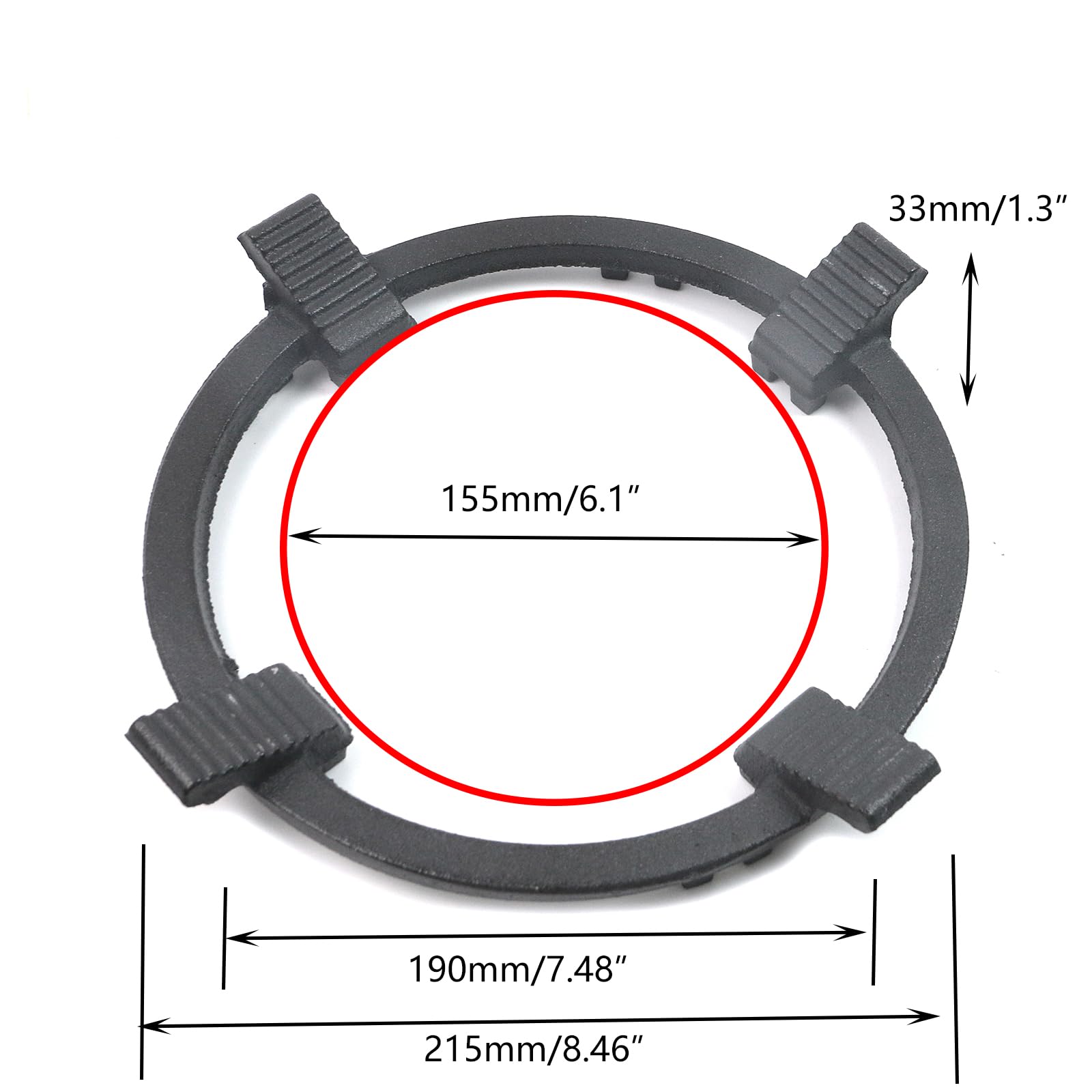 Cast Iron Wok Ring for Gas Stove - 8.46