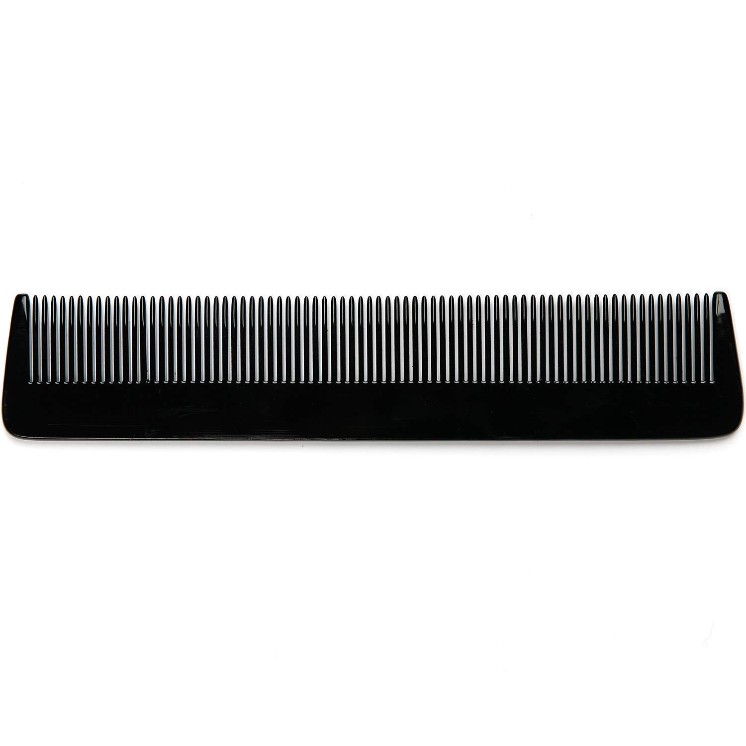 Fendrihan Hand Finished Fine Tooth Pocket Comb - Black Plant Based Acetate, 7.2 Inch Compact Hair Comb for Men & Women | Perfect for Travel, Office & Everyday Grooming