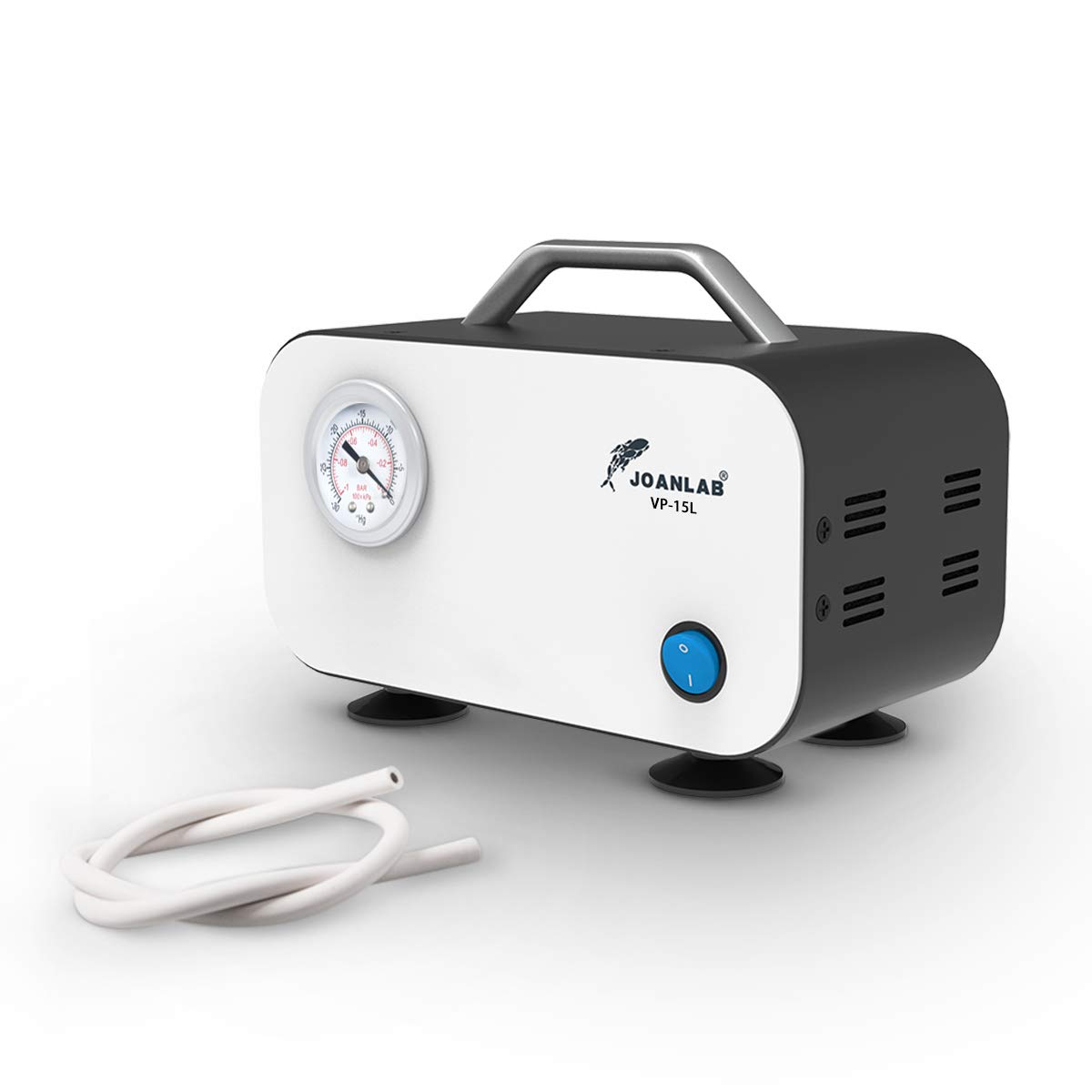 JOANLAB Oil-Free Vacuum Diaphragm Pump for Laboratory Filtration - 15L/min Flow Rate with Rubber Tubing | Ideal for Chemistry Experiments, Water Testing & Scientific Research