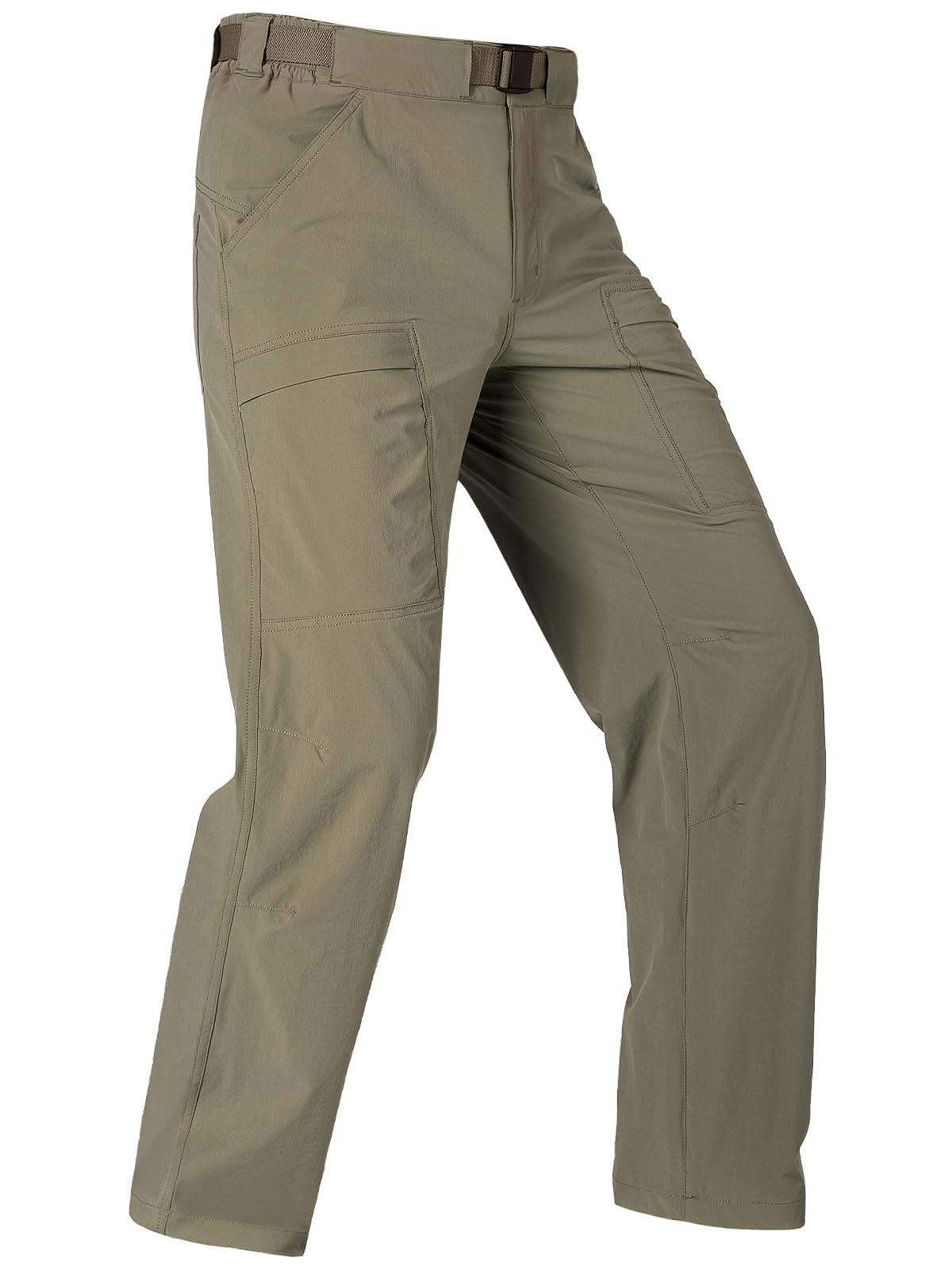 FREE SOLDIER Men's Tactical Hiking Pants - Lightweight Waterproof Quick-Dry Outdoor Cargo Pants with Belt - Nylon Spandex Blend for Camping, Hiking & Outdoor Adventures