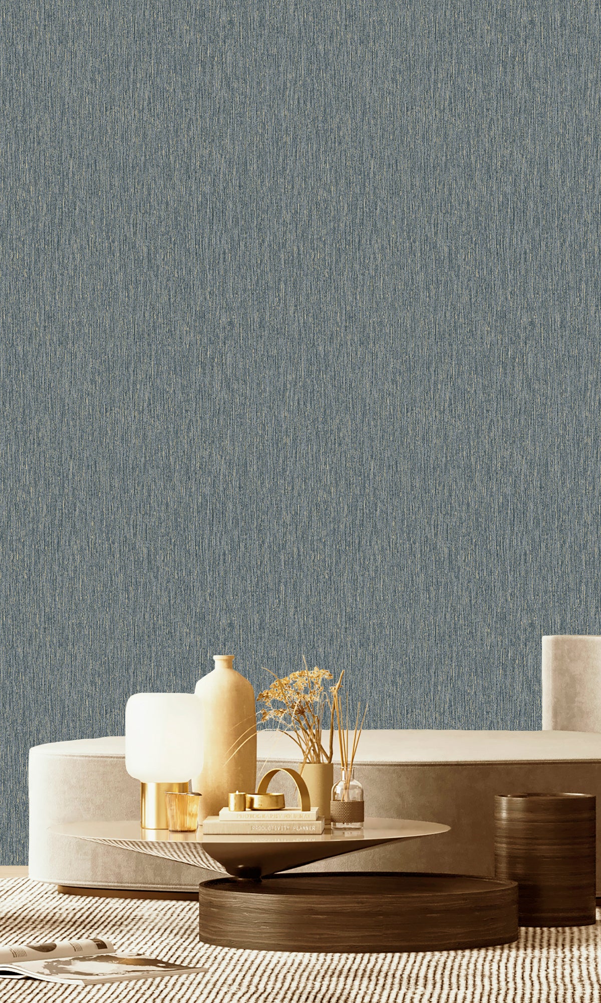 Blue Wicker Weave Textured Wallpaper R9690 - Self-Adhesive Peel & Stick Wallpaper for Bedroom, Living Room, and Office Decor