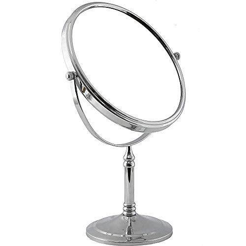 Brijshi 360° Rotating Swivel Double-Sided Vanity Makeup Mirror with 5X & 1X Magnification - Portable Tabletop Hand Mirror Stand for Bathroom, Bedroom, Dressing Room - Perfect Gift for Women & Men - Ideal for Makeup Application, Skincare Routine, and Hair Styling