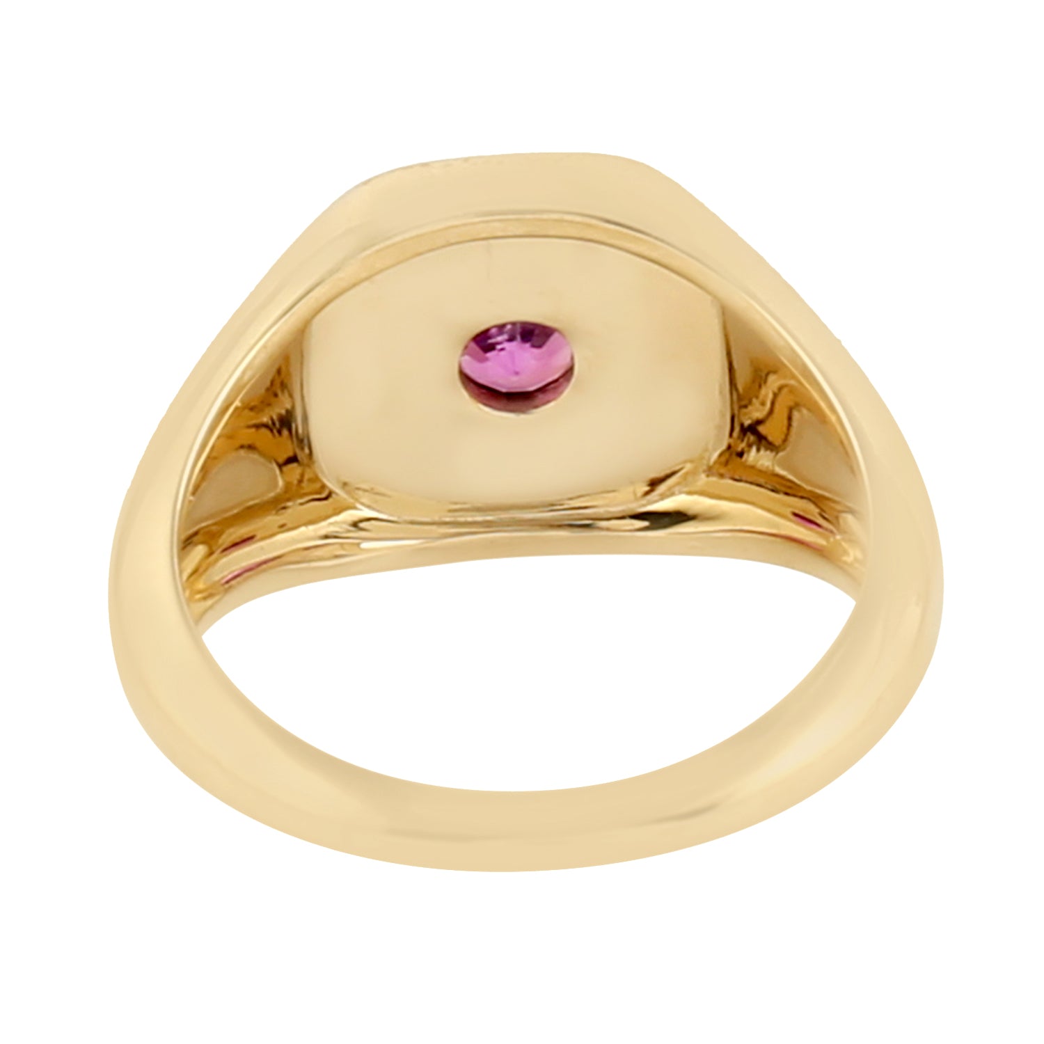 14K Yellow Gold Bezel Ruby Statement Ring for Women & Men - Elegant Unisex Jewelry Gift for Christmas, Anniversary, Valentine's Day - Perfect for Parties, Weddings & Special Occasions