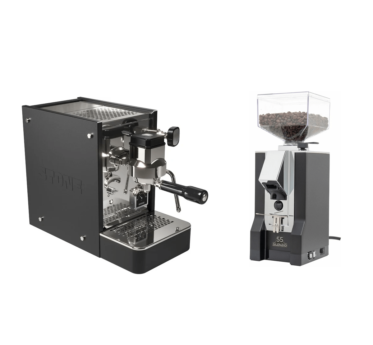 Eureka Mignon Silenzio 55 Espresso Grinder with Stone Lite Bundle - Quiet Coffee Grinder for Home Baristas & Coffee Enthusiasts - Perfect for Espresso, Latte & Cappuccino Brewing