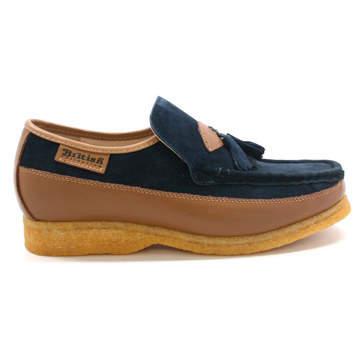 British Collection King Old School Slip-On Black Suede Shoes - Vintage Style Men's Casual Loafers for Comfortable Everyday Wear & Office Outfits